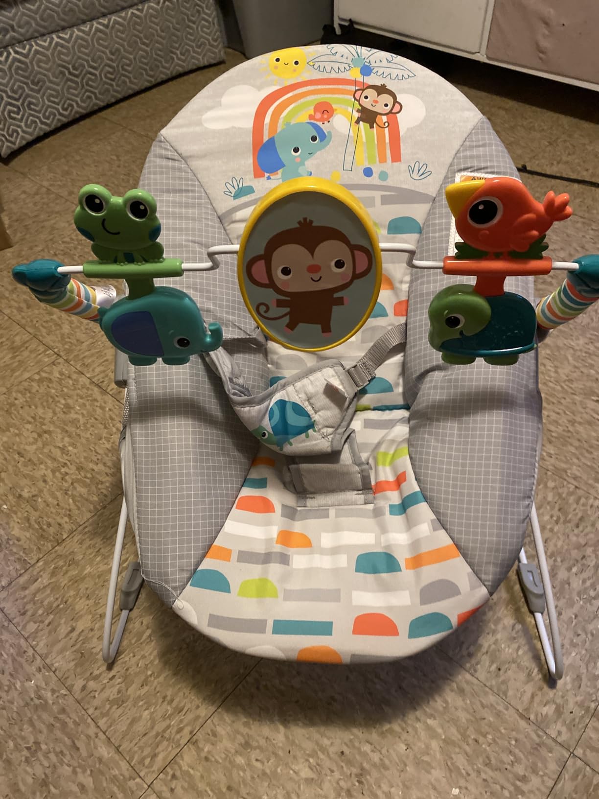 Bright Starts Playful Paradise Comfy Baby Bouncer Seat with Soothing Vibration and Toys customer photo 1