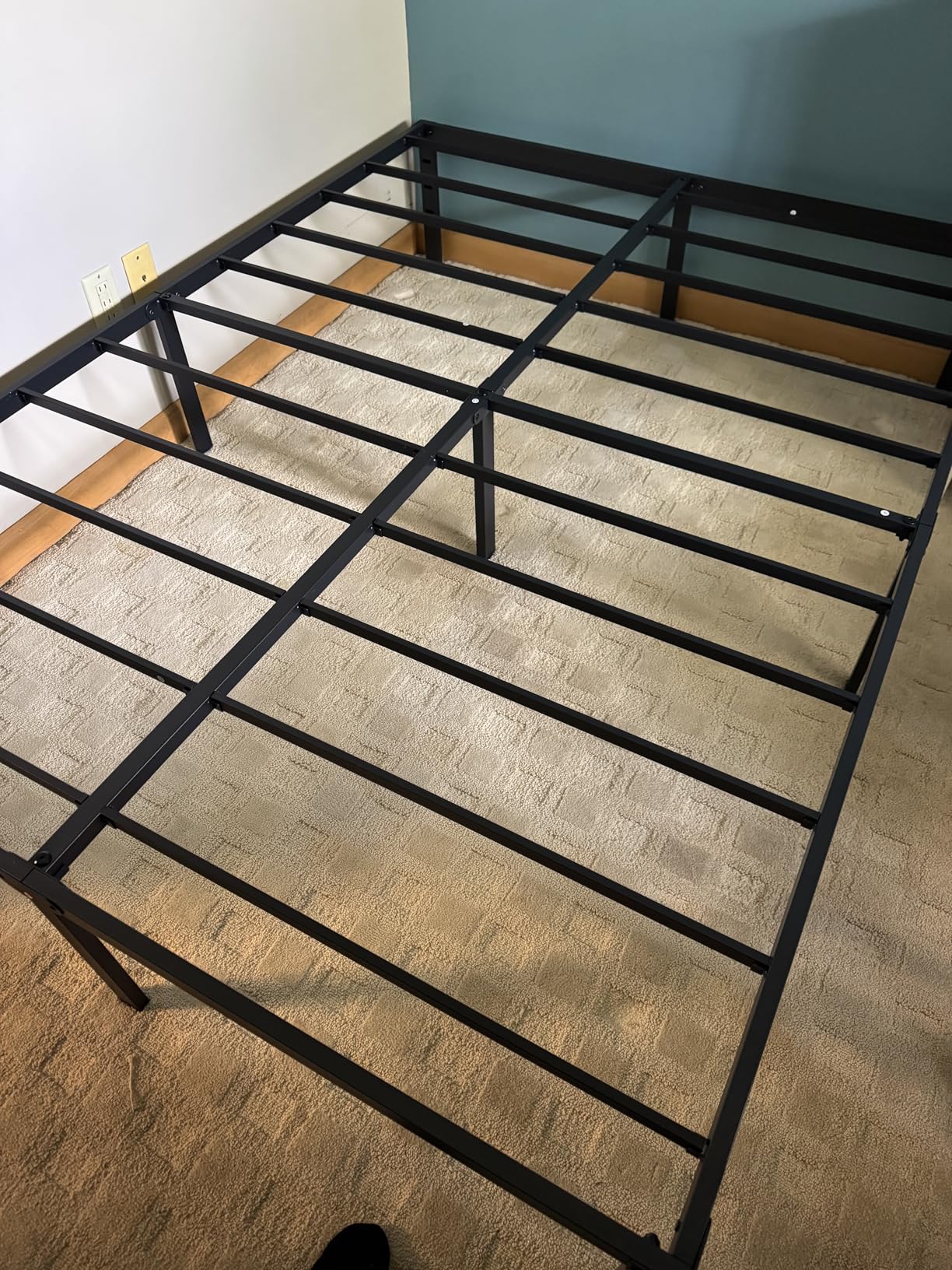Hafenpo 14 Inch King Bed Frame - Sturdy Metal Platform King Size, No Box Spring Needed, Heavy Duty, Easy Assembly, Strong Bearing Capacity, Under Bed Storage, Black customer photo 2