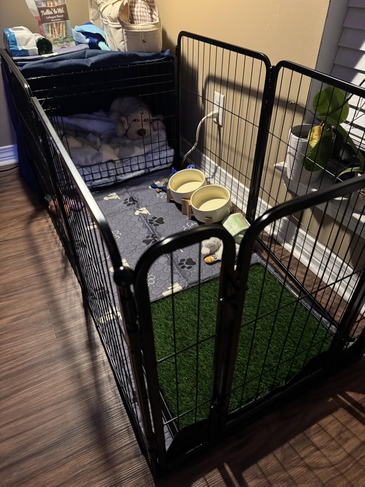 FXW Homeplus Unleashed Indoor Dog Playpen - Stress-Free and Safe Play, Heavy Duty 24 Inch 6 Panels Dog Pen for Puppy and Small Dogs, Black│Patented customer photo 2