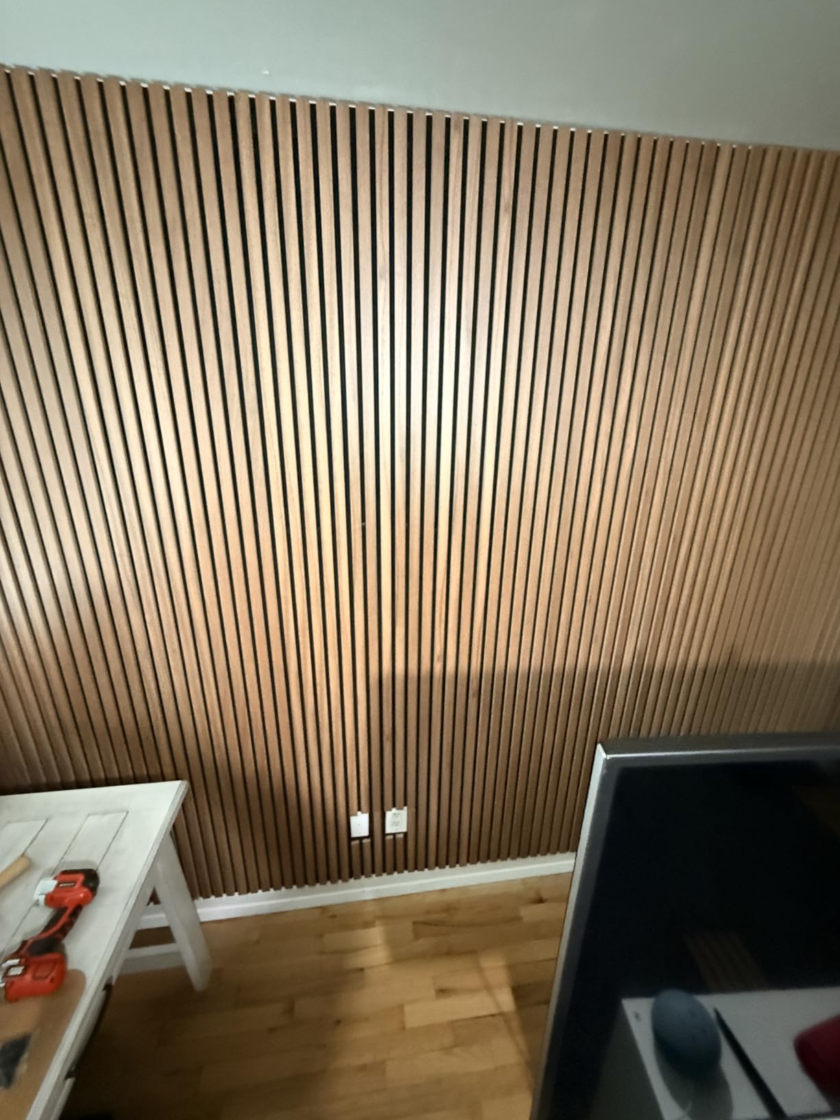 Art3d 4-Piece Wood Slat Acoustic Panels for Stylish Decor and Noise Reduction, 3D Textured Panel for Ceiling and Wall, Walnut customer photo 2