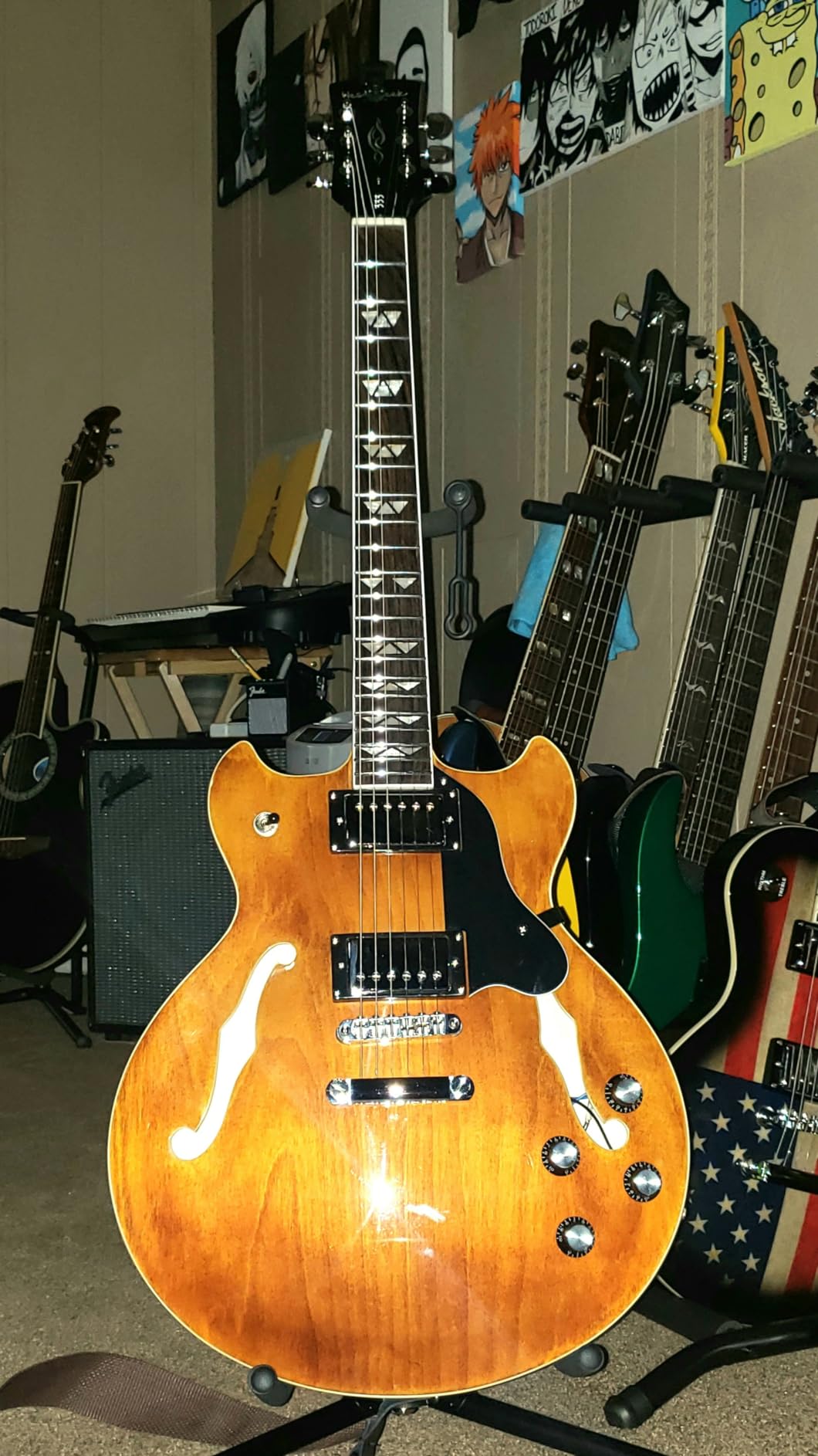WestCreek 333 Electric Guitar Semi Hollow Body Jazz Electric Guitar, Humbucker Pickups, Rosewood Fretboard, Rounded End Jumbo Frets, Full size customer photo 2