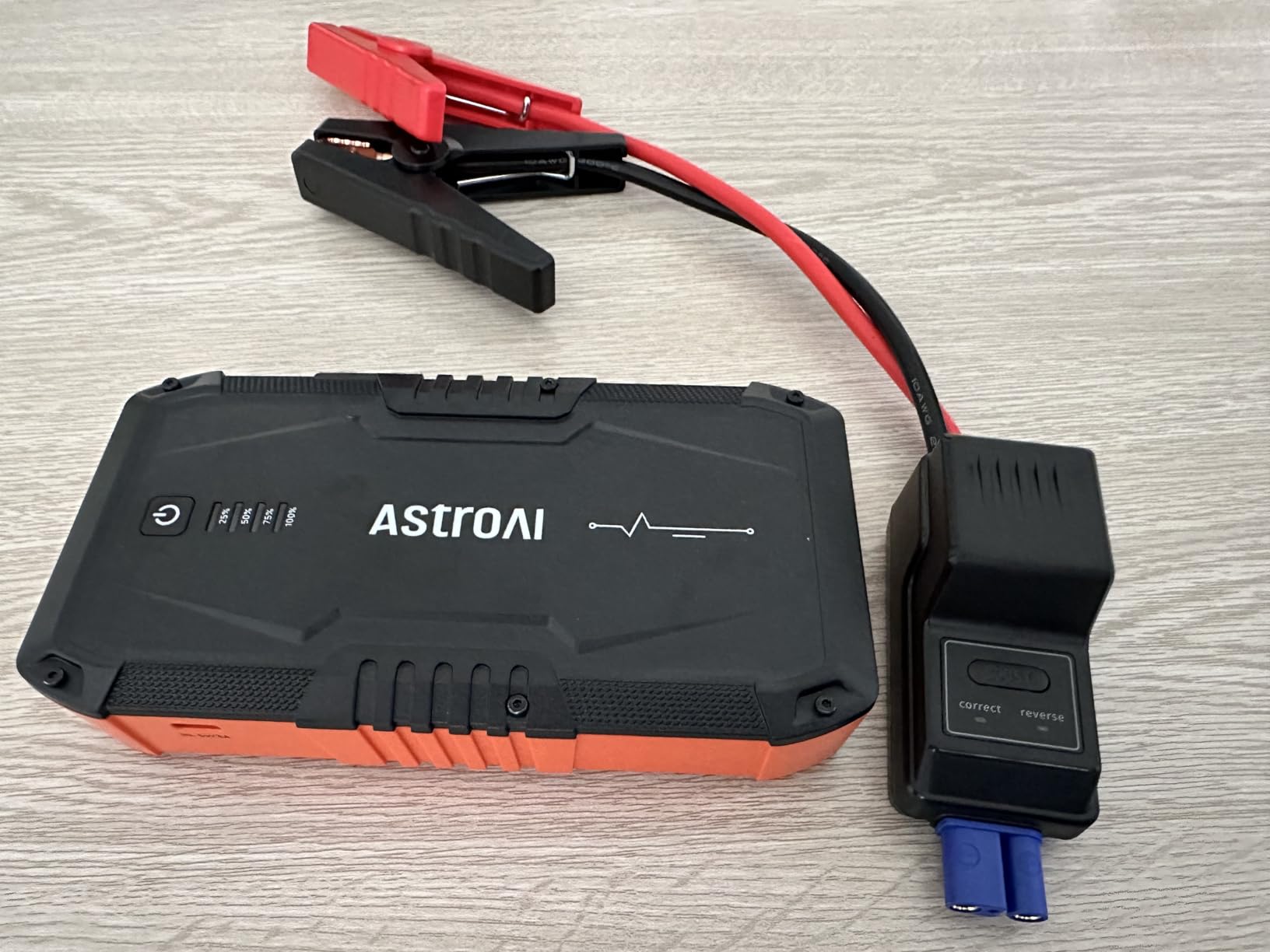 AstroAI S8 Car Battery Jump Starter, Car Jumper Starter Battery Pack for Up to 6.0L Gas & 3.0L Diesel Engines, 12V Portable Jump Box with 3 Modes Flashlight and Jumper Cable (Orange) customer photo 1