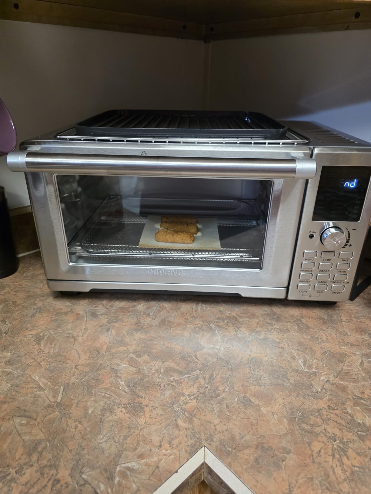 Nuwave Bravo Air Fryer Toaster Smart Oven, 10-in-1 Countertop Convection, 1800 Watts, 21-Qt Capacity, 50-450F Temp Controls, Top and Bottom Heater Adjustments 0%-100%, PFAS Free, Stainless Steel customer photo 1