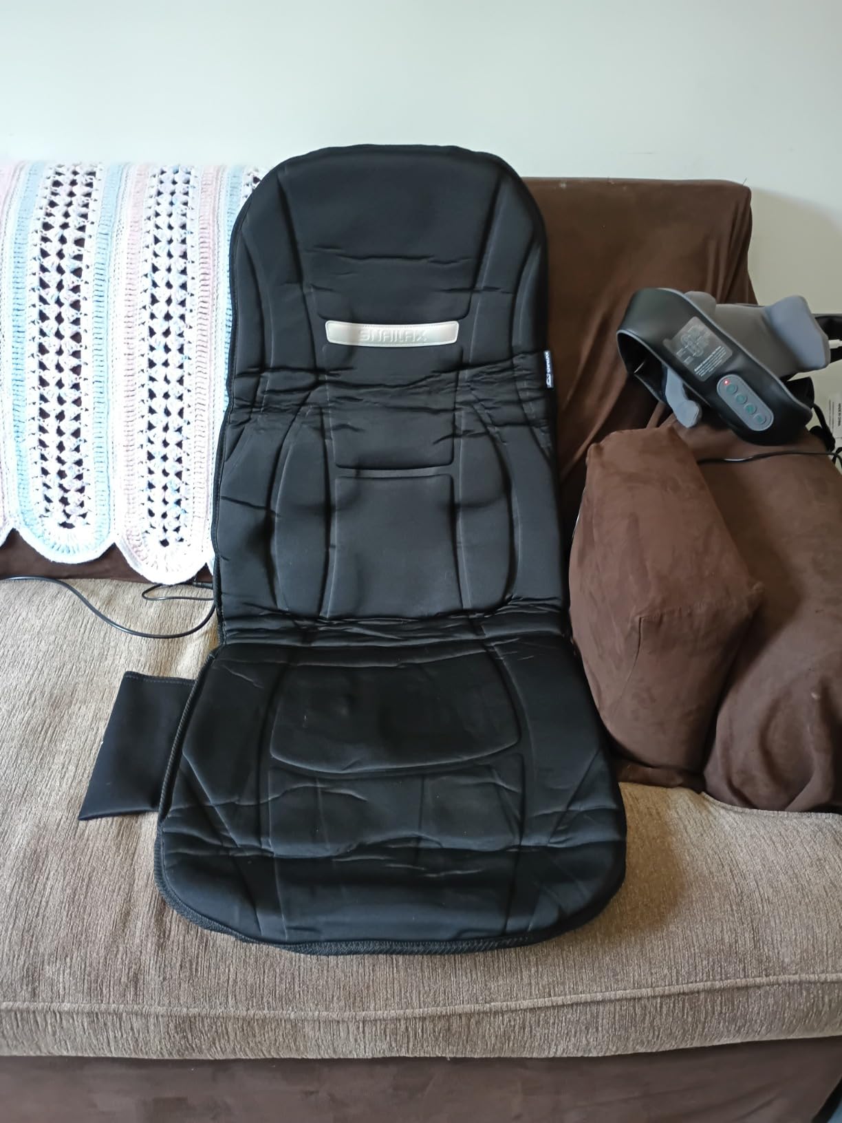 Snailax Vibration Back Massager with Heat, Seat Massager with 8 Vibrating Motors & 5 Modes, Chair Massager Cushion, Massage Pad for Chair, Office, Gifts for Mom customer photo 2