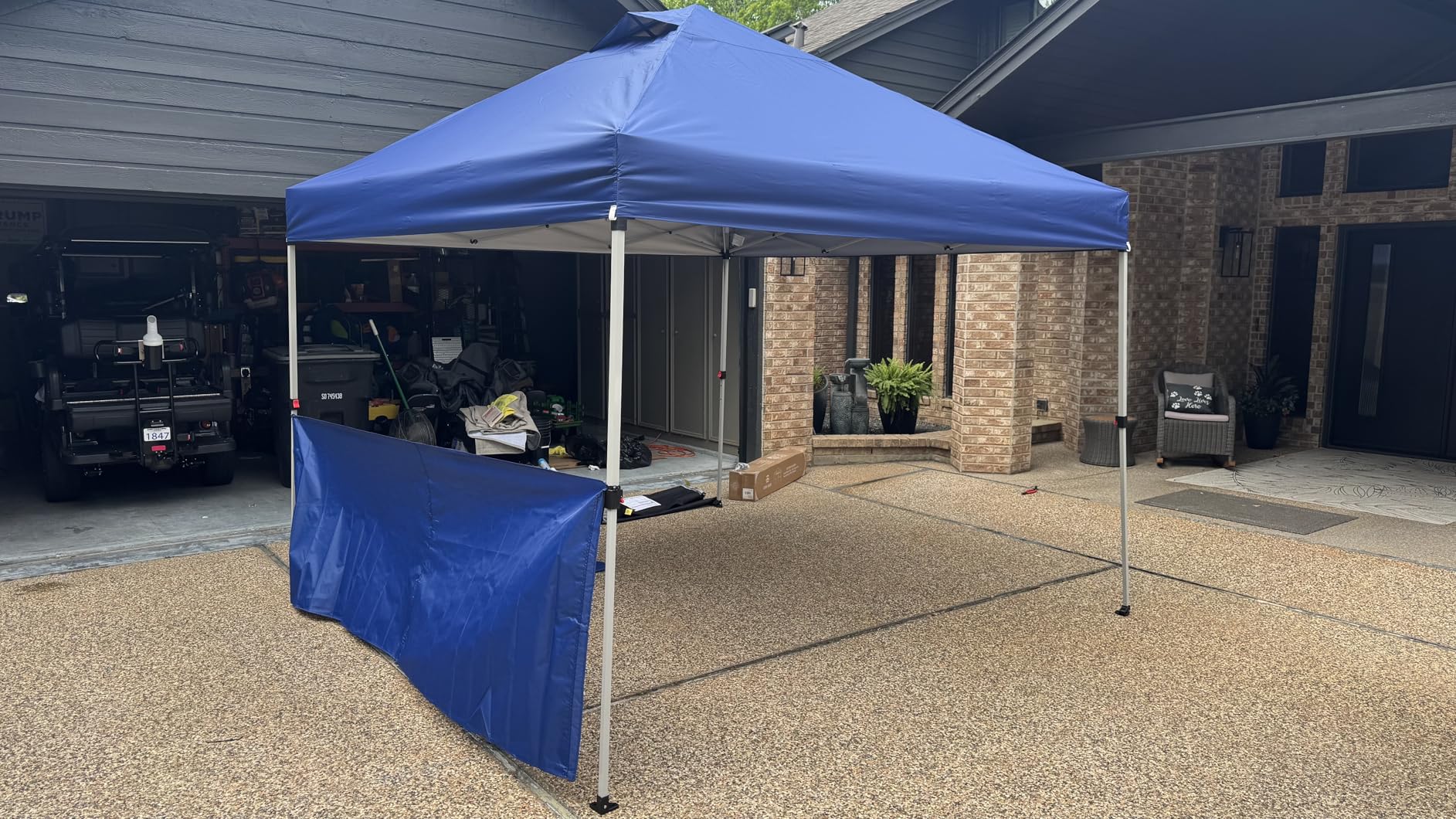 CROWN SHADES 10x10 Pop up Canopy Tent Instant Canopy with 150D Silver Coated Fabric Including 2 Half Sidewalls, 4 Ropes, 8 Stakes, 4 Weight Bags, STO 'N Go Bag, Beige customer photo 1