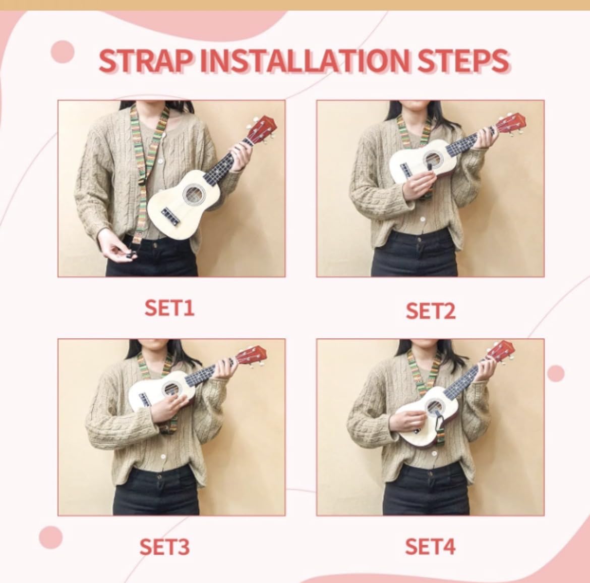 AODSK Concert Ukulele for Beginner 23 Inch Ukelele Kit with Gig Bag Strap Tuner Nylon String 4 Picks Cloth Online Lesson Holiday Gift customer photo 1