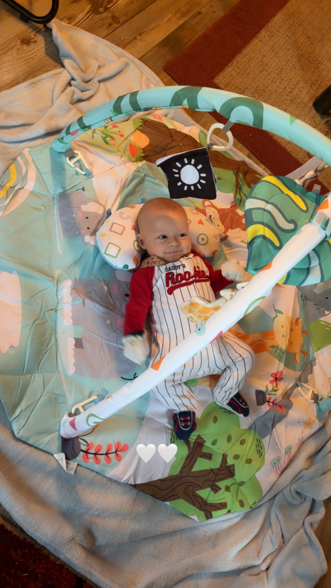 Baby Gym Play Mat, 8-in-1 Tummy Time Mat & Ball Pit with 6 Toys, Washable Baby Activity Play Mat for Visual, Hearing, Sensory, Motor Development, Baby Toys Gift for Toddler Infant 0-3-6-9-12 Months customer photo 2