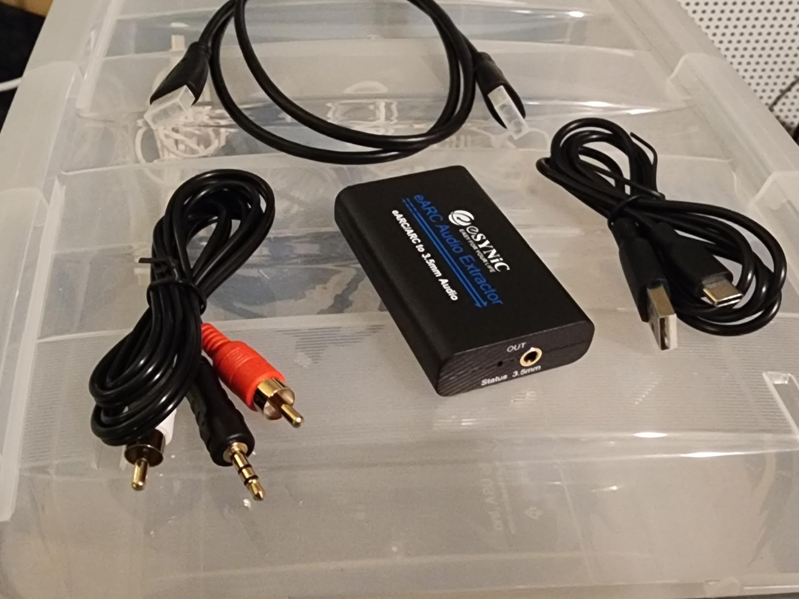 eSynic Portable Optical to RCA Adapter-7 FT Long-Built-in DAC Chip-Easy to Setup-192KHZ Digital to Analog Converter-Aluminum Shell-from HDTV/Blu-ray/DVD/Gaming Consoles to L/R Stereo Audio System customer photo 1