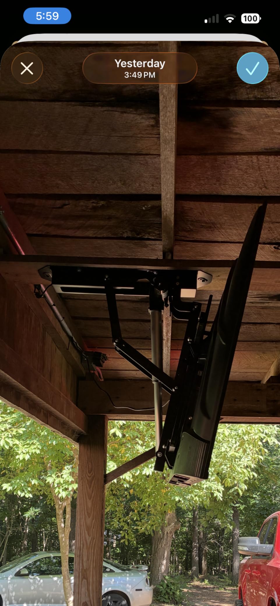 TOPSKY Electric Ceiling TV Mount with Remote, Motorized Drop Down TV Ceiling Mount for 32-70 Inch Flat & Curved TVs, Up to 88 lbs, VESA 600x400, Fits Flat & Pitched Ceilings, Black customer photo 2