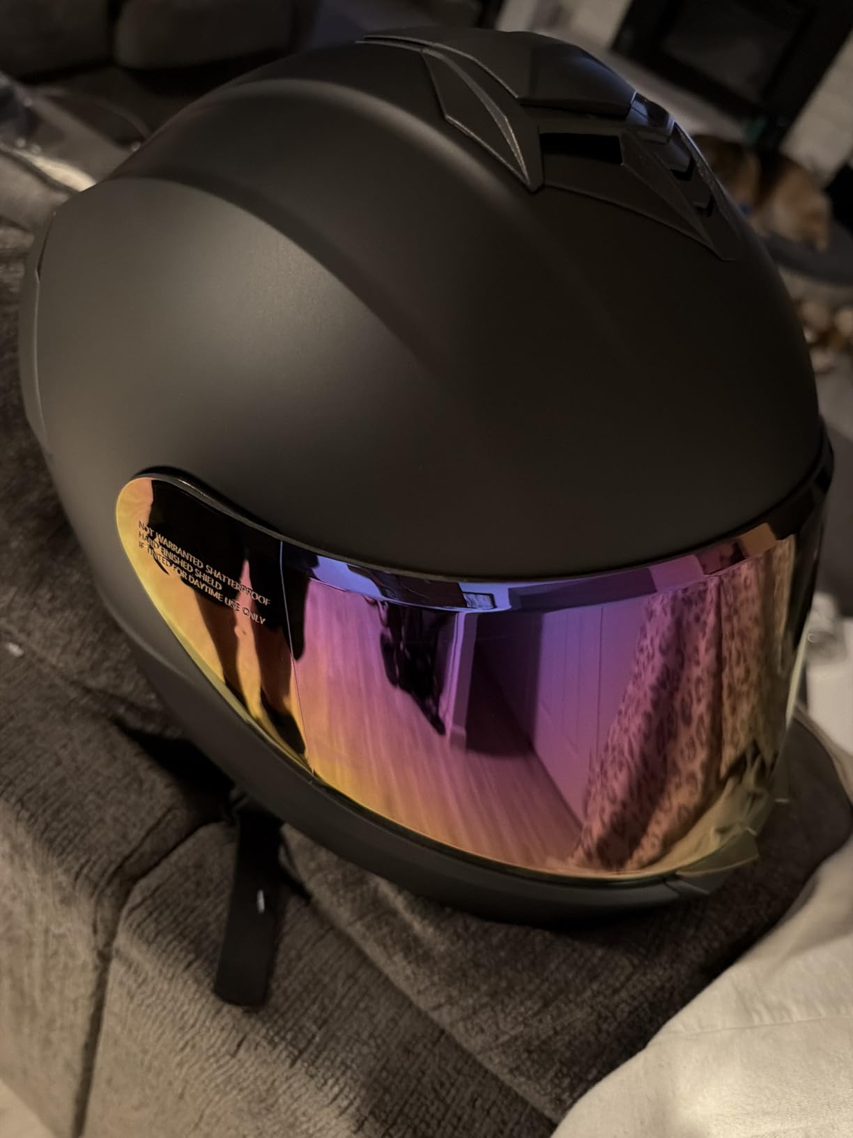 Motorcycle Helmets for Adult Men Women, Full Face Lightweight Street Bike Racing DOT Helmet with Extra Clear Visor Model AU-T801 customer photo 2