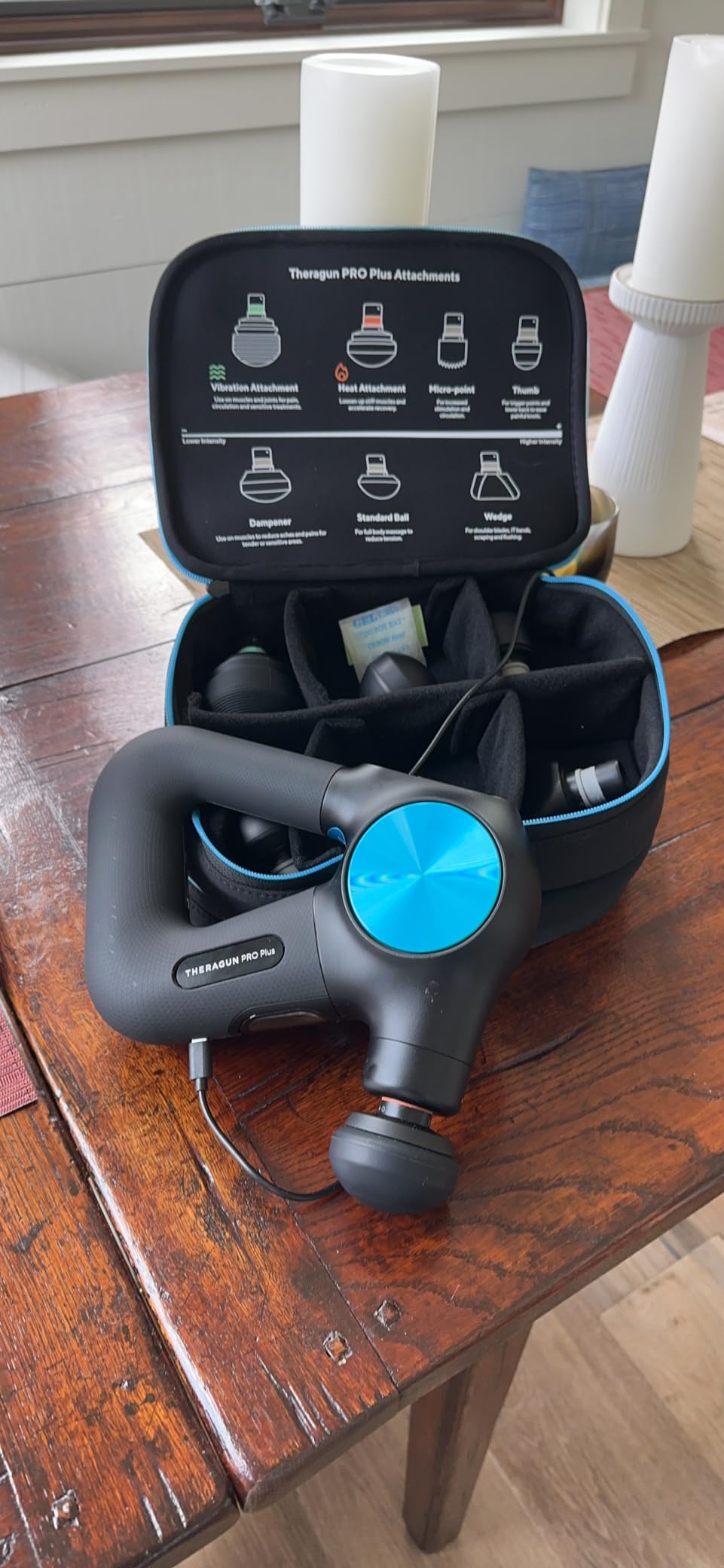 Therabody Theragun PRO Plus - 6-in-1 Deep Tissue Percussion Massage Gun, Handheld Personal Massager for Full Body Pain Relief & Muscle Tension with Biometric Breathwork, Vibration & Heated Attachments customer photo 2