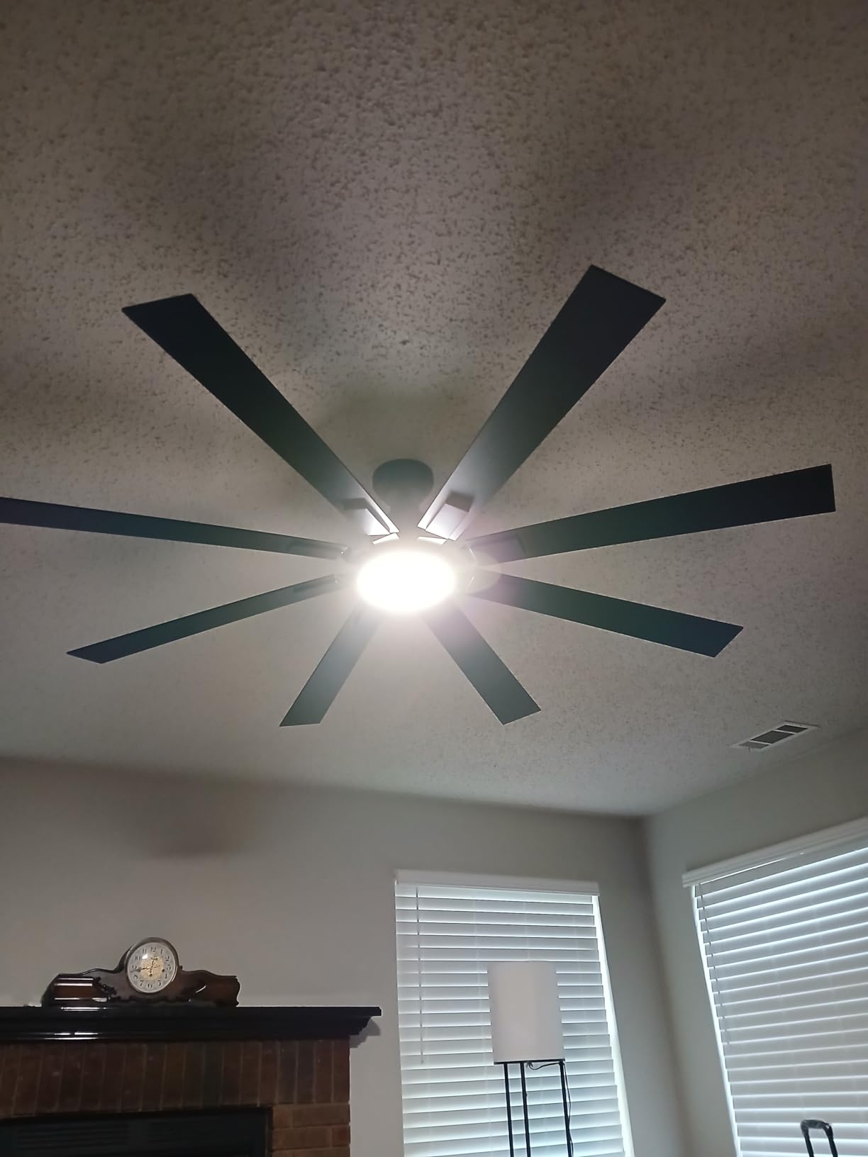 ZMISHIBO 72 inch Large Ceiling Fans with Lights and Remote, Indoor/Outdoor Black Modern Ceiling Fan for Kitchen Living Room Patio, 6 Speed Reversible Quiet DC Motor, 3 CCT, Dual Finish 8 Blades customer photo 1