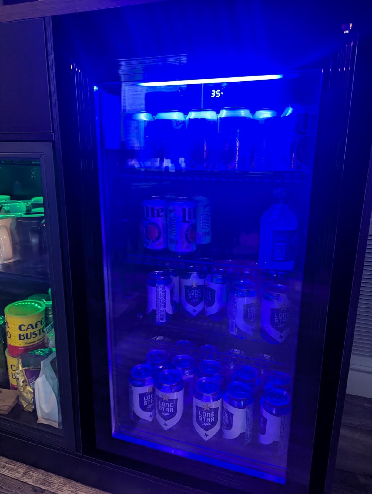 Manastin Beverage Refrigerator Cooler-130 Cans Freestanding Mini Fridge Cooler with Glass Door, Adjustable Shelves & Digital Temperature Display for Soda, Wine or Beer (Black, 3.2 Cu.Ft) customer photo 2