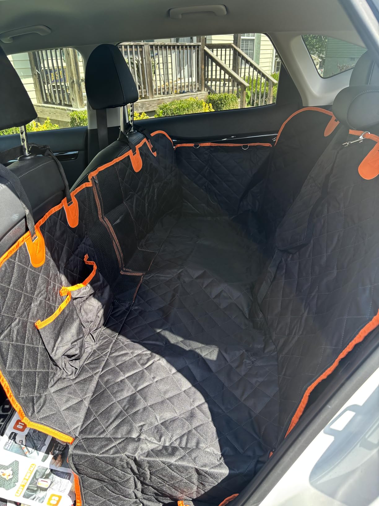 Dog Car Seat Cover, 600D Heavy Dute Durable Car Seat Cover for Dogs Pets, 100% Waterproof Scratch Proof Nonslip Dog Hammock for Cars, Seat Covers Protector with Seatbelt for Pet Sedan SUV Trucks customer photo 2