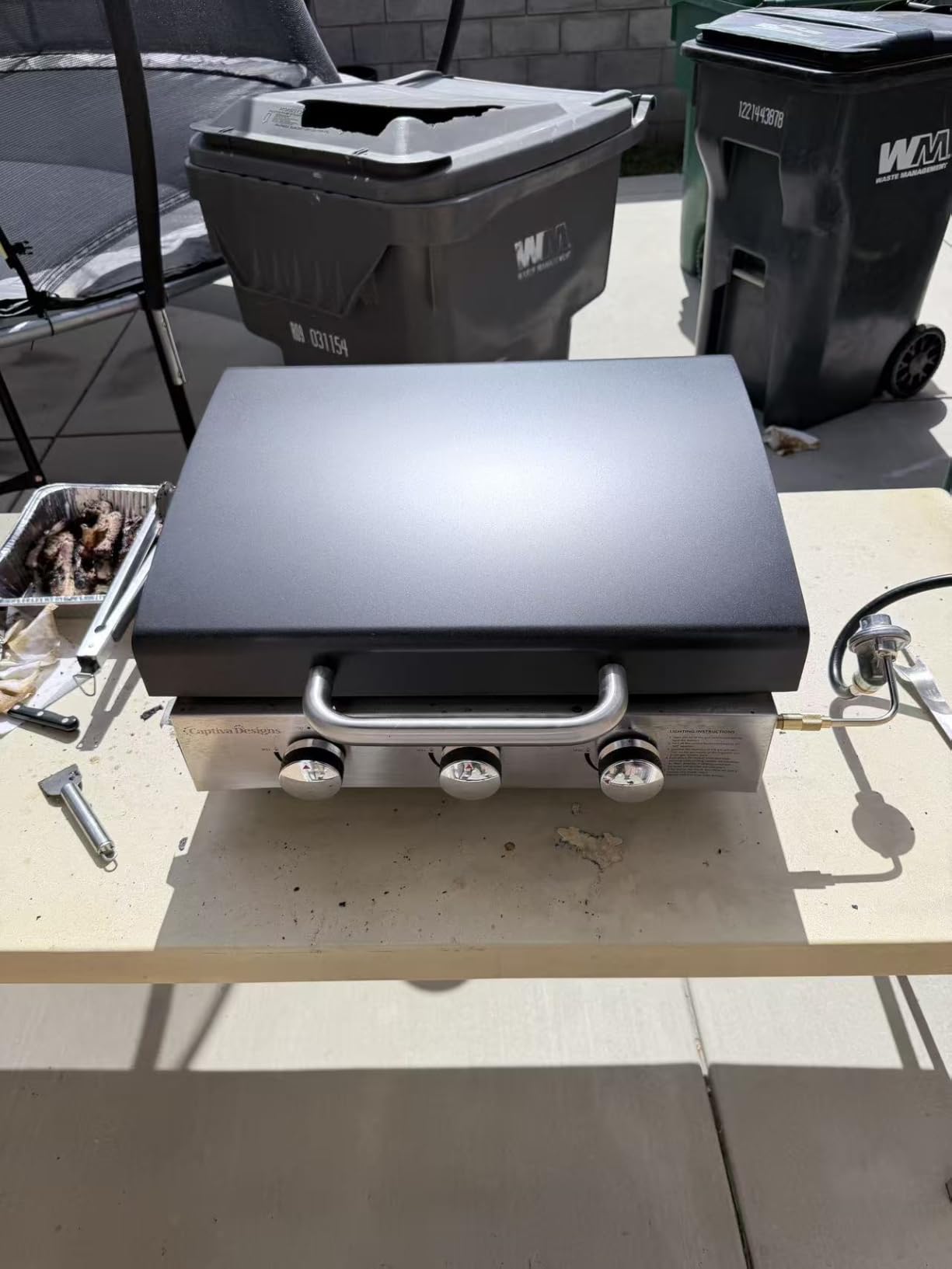Captiva Designs 27 in Flat Top Griddle Grill with Ceramic Coated Cast Iron Pan, 3-Burner Propane Gas Griddle Grill, 33,000 BTU Output Flattop Grills for Outdoor Barbecue, Cooking and Party customer photo 1