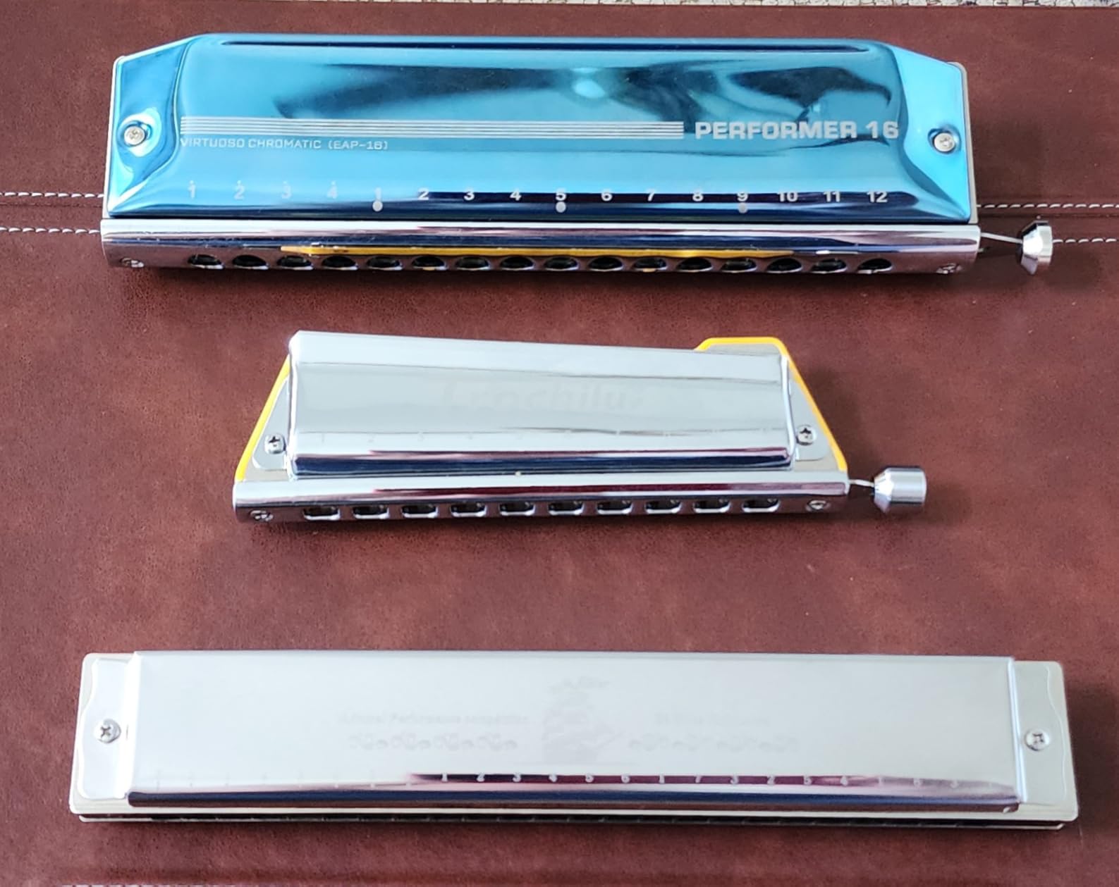 JDR Trochilus Chromatic Harmonica 10 Holes Chromonica Key of C Armonica Valveless Harp Mouth Organ with Case for Adults Professionals Beginners Teachers Students (Chromatic/Solo Tuning Key of C) customer photo 1