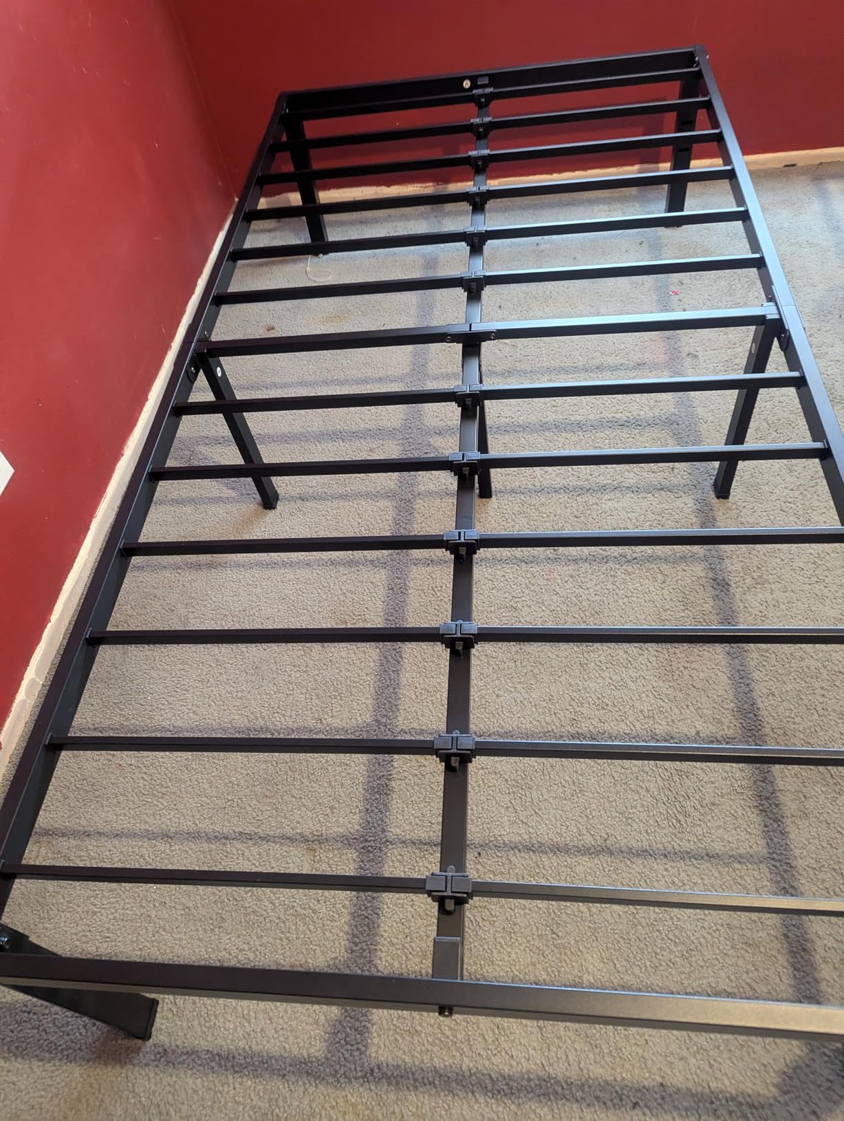 VIPSHOW 18 Inch King Size Bed Frame, 3500Lbs Heavy Duty Metal Platform with Round Corner Legs Mattress Slide Stopper, Steel Slat Support, No Box Spring Needed, Noise Free, Easy Assembly customer photo 2