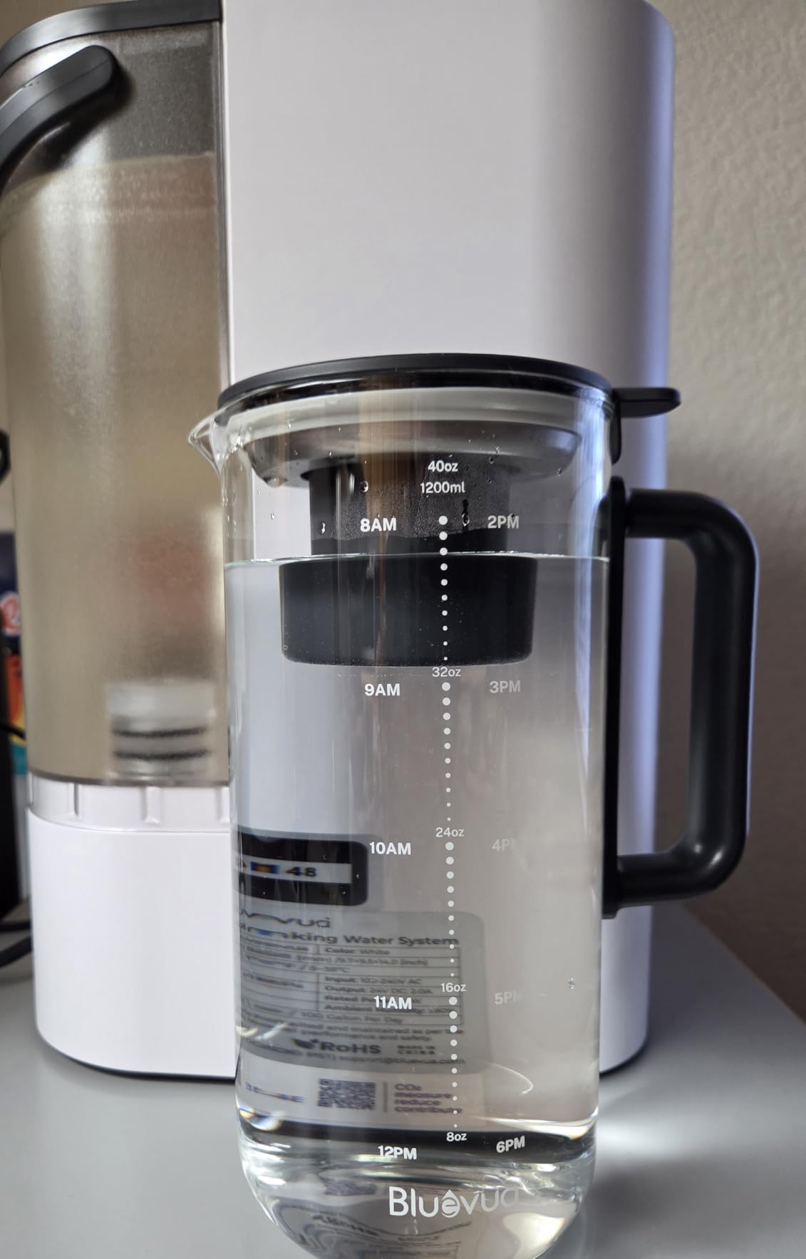 Bluevua RO100ROPOT-Lite Countertop Reverse Osmosis Water Filter System, 3:1 Pure to Drain Ratio, Portable RO Filtration with Remineralization, No Installation, WQA Certified, 7-Stage UV Blue customer photo 1