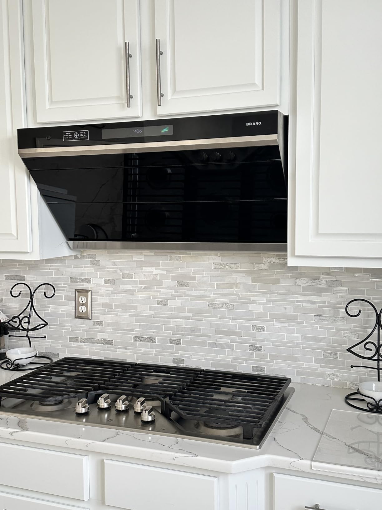 Under Cabinet Range Hood 30 inch, 900 CFM Kitchen Hood with Voice/Gesture/Touch Control, Ducted/Ductless Convertible Stainless Steel Range Hood, 4 Speed Exhaust Fan, Adjustable Lights customer photo 2