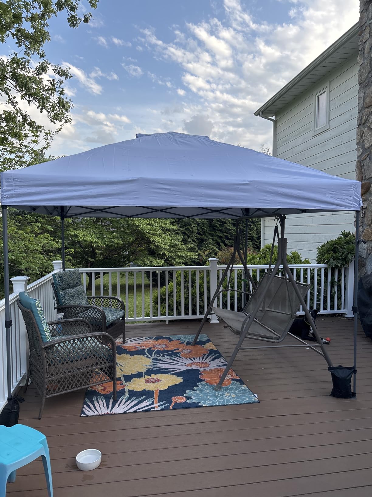 PHI VILLA 10x10 Pop Up Canopy Tent - One Push Setup, Instant Shade Tent with Vented Roof for Beach & Events - Includes Storage Bag, Sandbags, Stakes & Ropes (White) customer photo 1