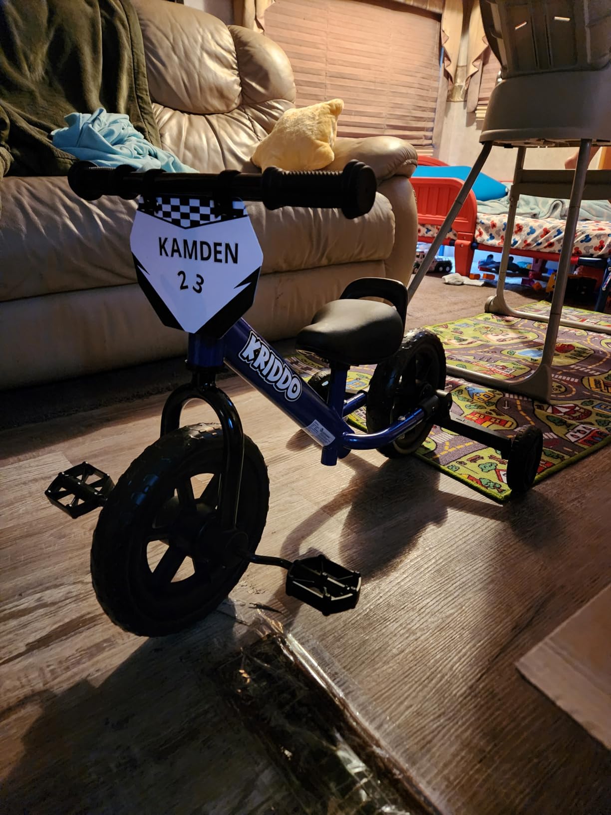 KRIDDO 2-in-1 Kids Tricycle and Toddler Balance Bike 2 Year Old, Detachable Pedals and Stowable Training Wheels, DIY Plate, Riding Trikes Toy for Ages 18 Months to 3 Years customer photo 1