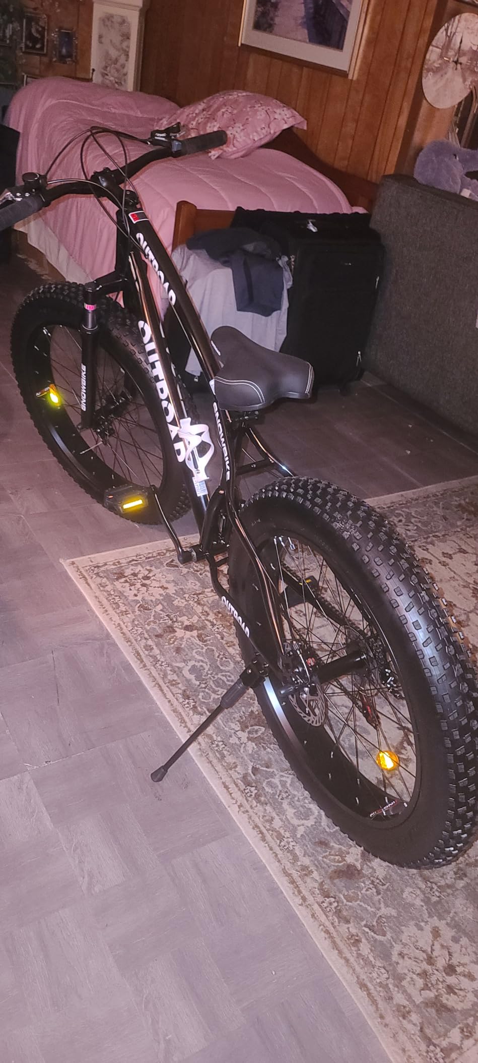 Outroad Fat Tire Mountain Bike with 26 inch Wheels, 21 Speed with High Carbon Steel Frame, Double Disc Brake and Front Suspension customer photo 1