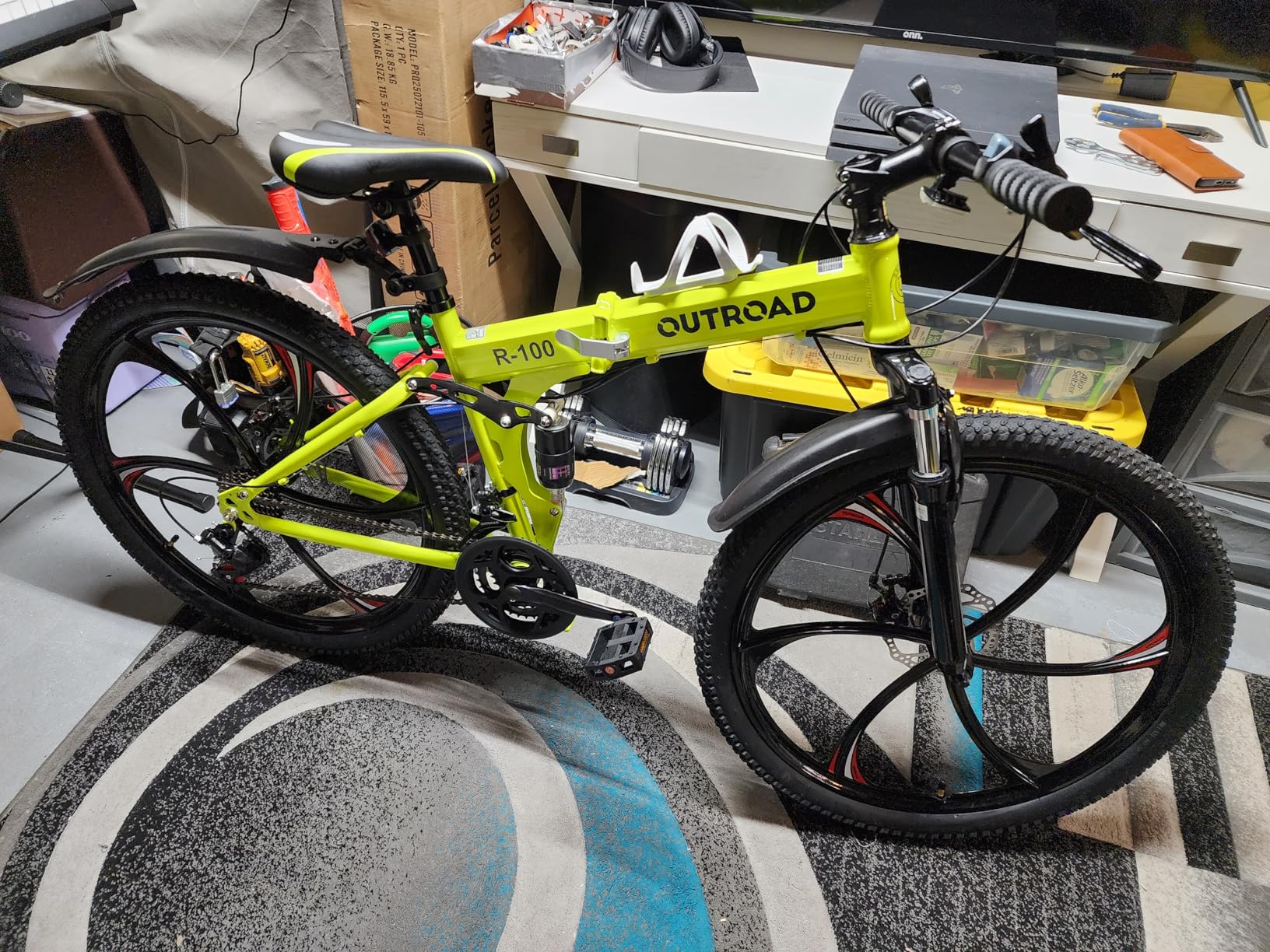 26 inch Folding Mountain Bike, 21 Speed High Carbon Steel with Front Suspension customer photo 1