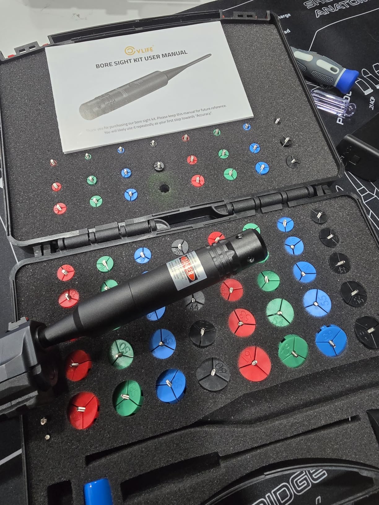CVLIFE Bore Sight Laser Kit with 64 Adapters fit 0.17 to 12GA Calibers, Professional Green/Red Laser Boresighter for All Gun, Multiple Caliber Bore Laser Sighting for Rifle Pistol Handgun customer photo 2