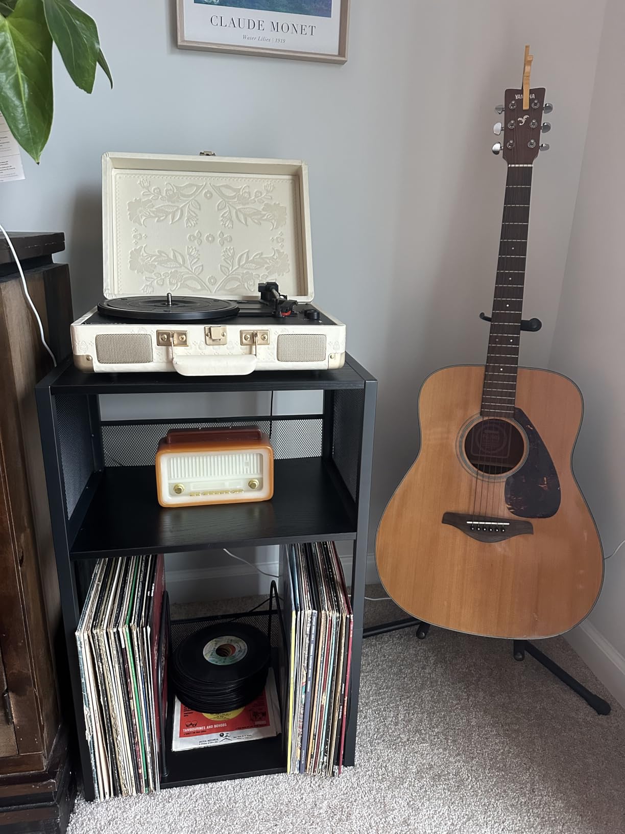 VASAGLE Record Player Stand, 3-Tier Side Table, Vinyl Record Storage up to 100 Albums, End Table for Living Room, Bedroom, Rustic Brown ULET275K01 customer photo 1
