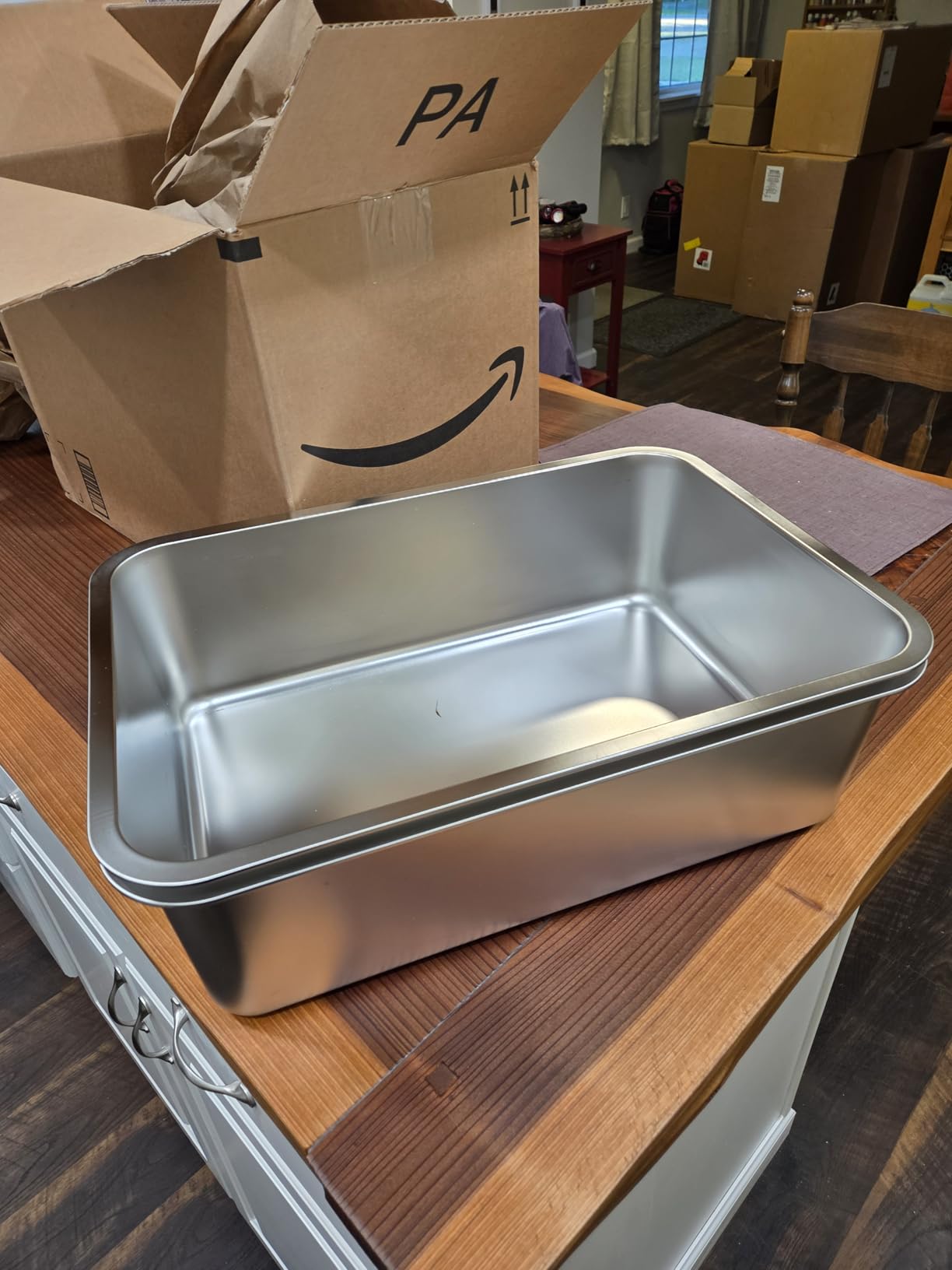 Kirecoo Stainless Steel Cat Litter Box - Metal High Sided Cat Pan, Large Stainless Steel Box, Indoor Litter Tray, Non Stick, No Smell, Easy to Clean, Pet Toilet Supplies for Kitten, Kitty, Rabbit customer photo 1