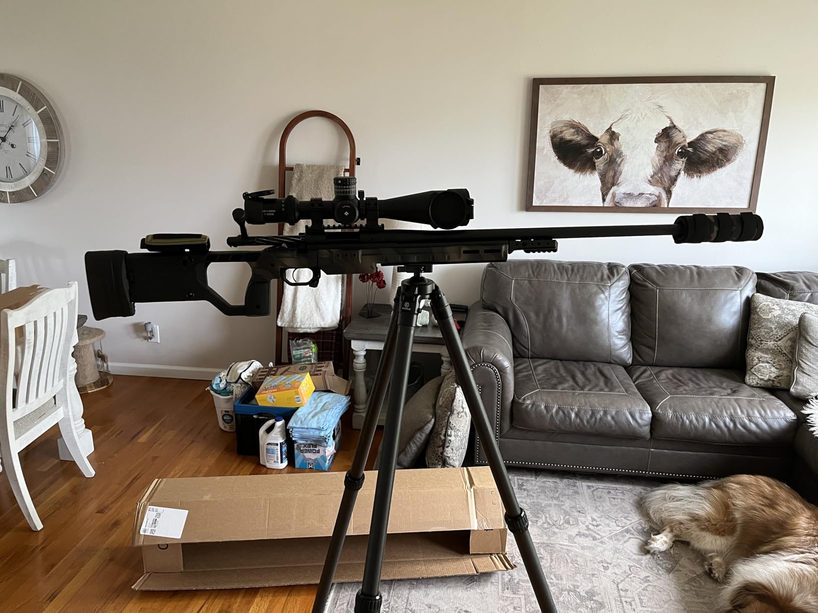 FANAUE ST-45 Carbon Fiber Tripod for Shooting, Hunting Tripod with Arca Swiss Quick Release Plate, Tripod for Photography with 360° Rotating Ball Head Adapter, Stable Rifles Rest Saddle Stand customer photo 1