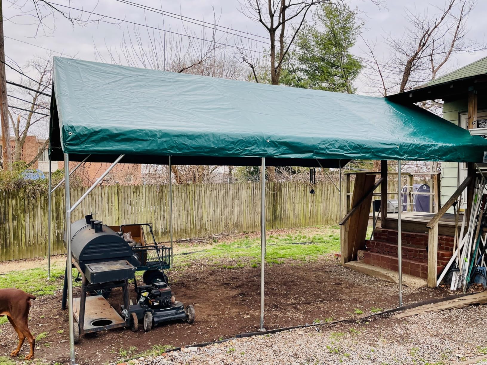 ADVANCE OUTDOOR 10x20 ft Heavy Duty Carport Potable Car Canopy Garage Party Tent Boat Shelter, Adjustable Height from 9.5 ft to 11 ft - Gray customer photo 2