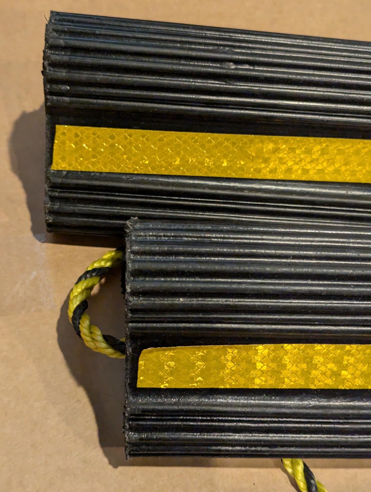 Wheel Chocks for RV Trailer Camper Trucks and Aircraft, Versatile Heavy Duty Rubber Wheel Chocks Block with 3 Reflective Strips, Tire Wheel Immobilizers & Chocks, [2pair/4pack with Rope]RV Accessories customer photo 1