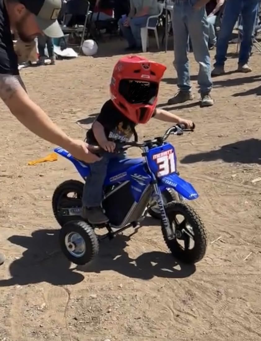 AIII 36V Electric Dirt Bike for Kids 4-8, High Performance 350W Racing Grade Motorcycle, Up to 18.6MPH, 3 Speed Settings, 14-Inch Off-Road Tires, Dual Disc Brakes & Advanced Shock Absorption customer photo 1