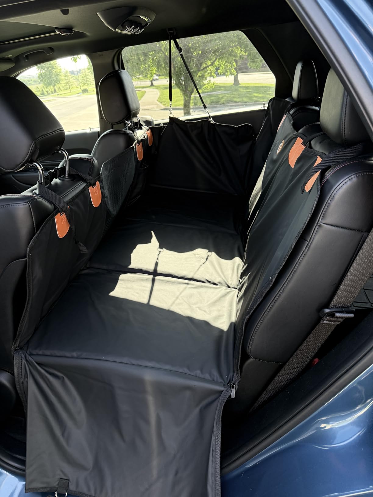 MYJAQI Back Seat Extender for Dogs, Waterproof Dog Car Seat Cover for Back Seat with Hard Bottom, 2026 Upgraded Material, Anti Scratch, Safer, Easy to Use and Clean, Holds 400lbs customer photo 1