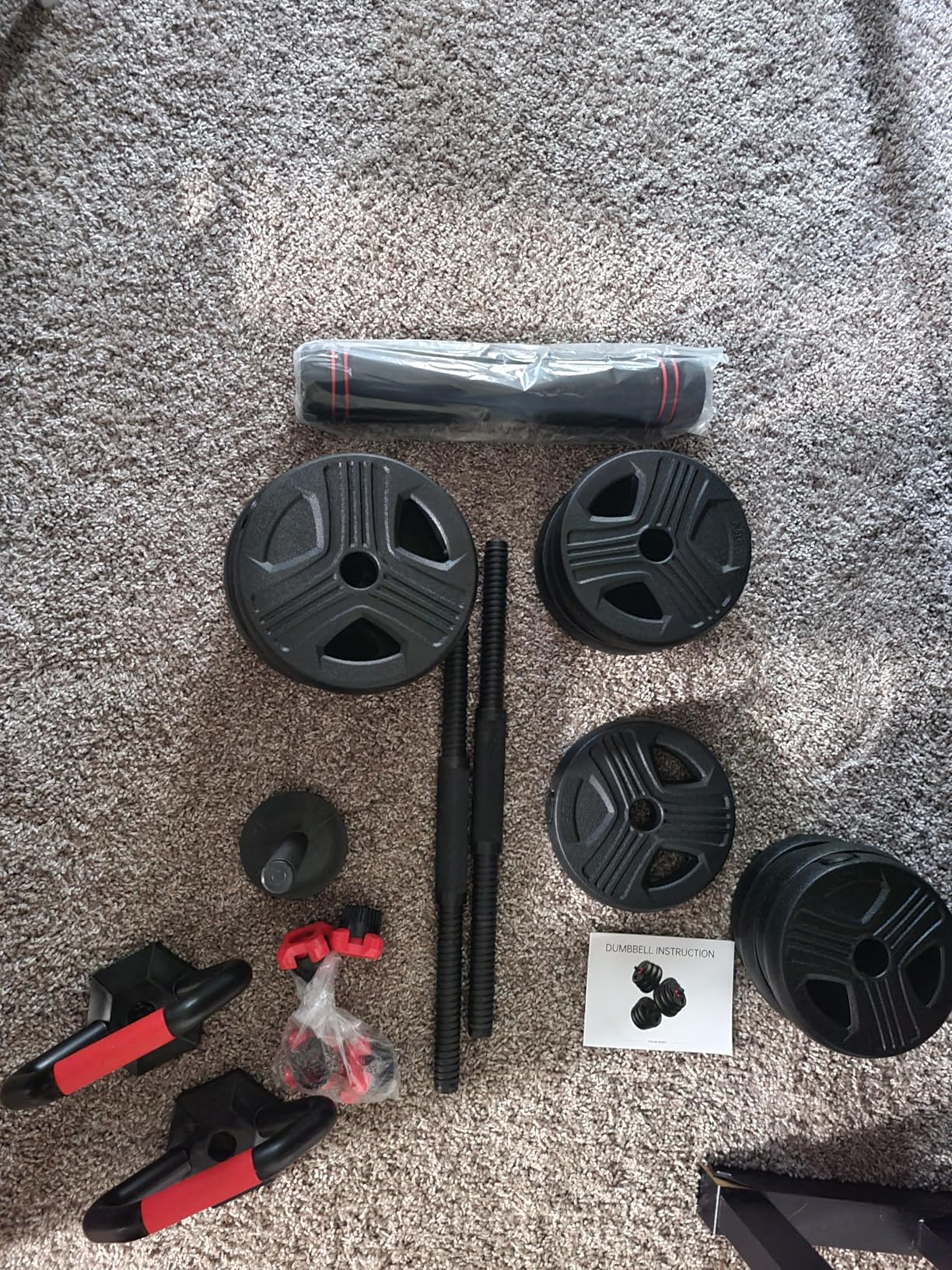 FITPLAM Adjustable dumbbell set,20/35/45/55/70/90lbs Free Weights set with upgraded nut, 5 in 1 Weight Set Used as Kettlebells, Barbell, Push up Stand, Fitness Exercise for Home Gym Suitable Men/Women customer photo 2