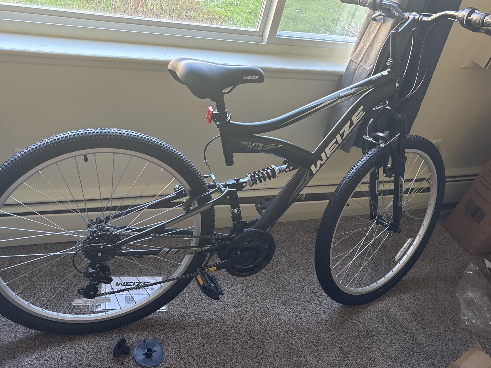 WEIZE Mountain Bike 26 27.5 inch Outdoor Cycling Bike 18-Speed/High-Carbon Steel/Dual Full Suspension, Adjustable Ergonomic Seat for Men Women Adult customer photo 1