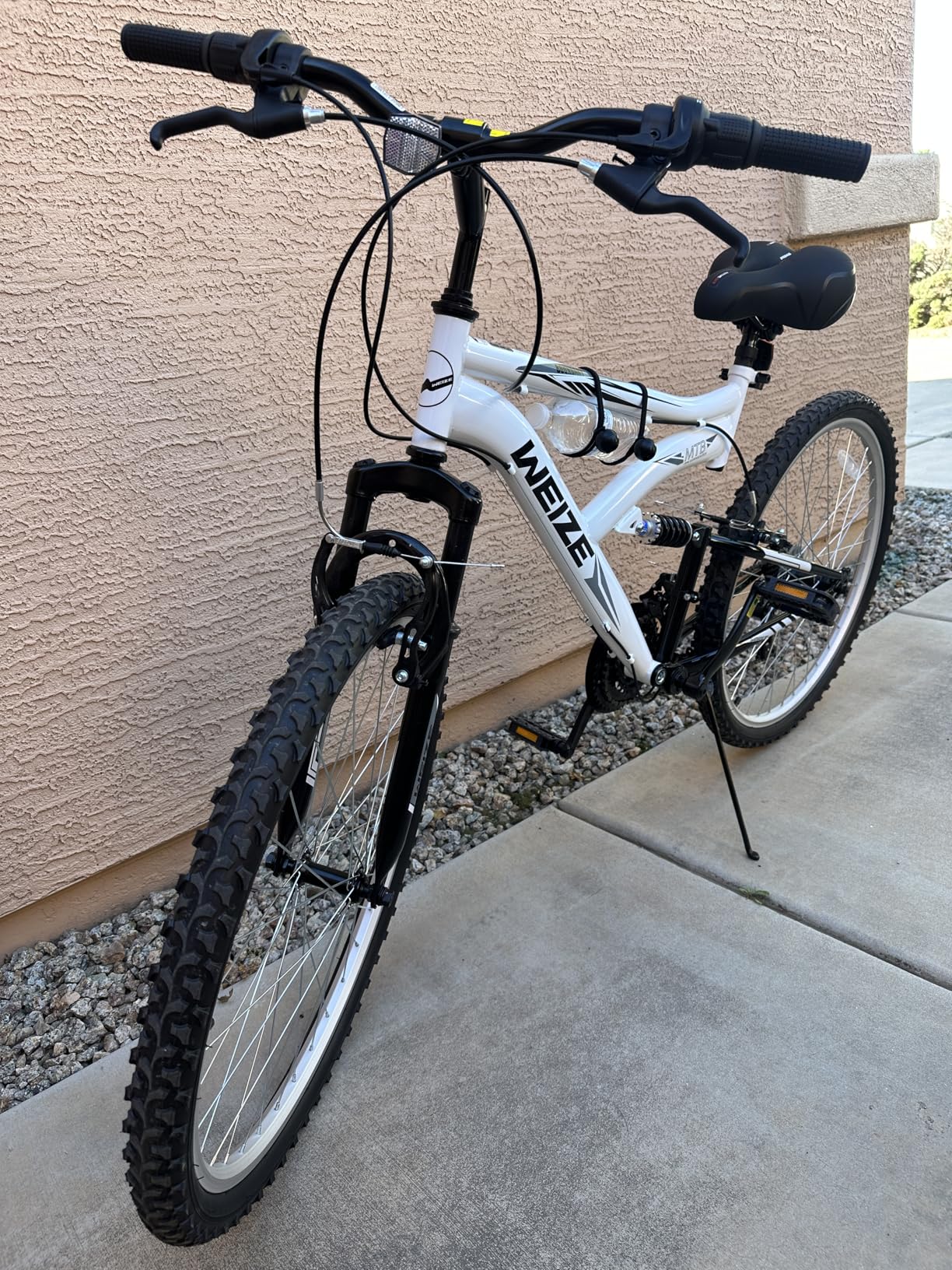 WEIZE Mountain Bike 26 27.5 inch Outdoor Cycling Bike 18-Speed/High-Carbon Steel/Dual Full Suspension, Adjustable Ergonomic Seat for Men Women Adult customer photo 2