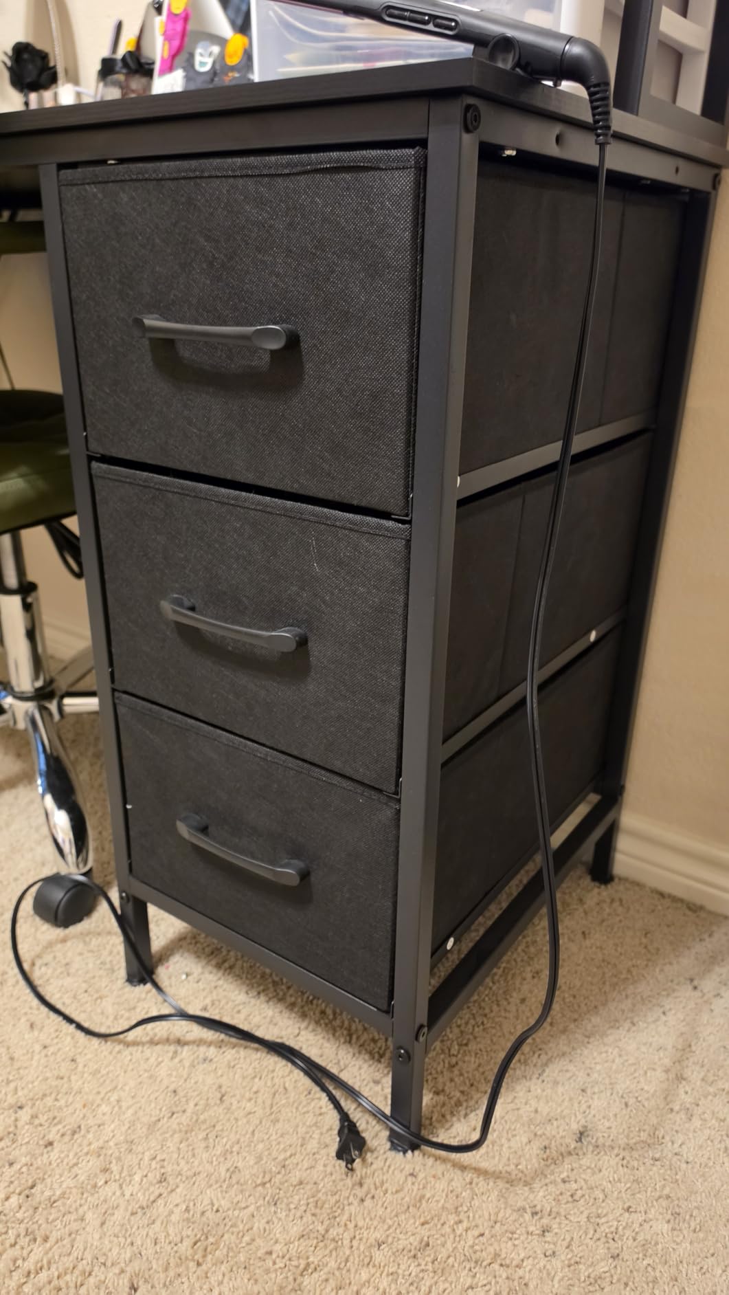 DLisiting White Computer Desk with Hutch & Drawers - 47 Inch Modern Study Writing Office Desk with 3 Storage Drawers and Power Outlets for Bedroom Home Office customer photo 2