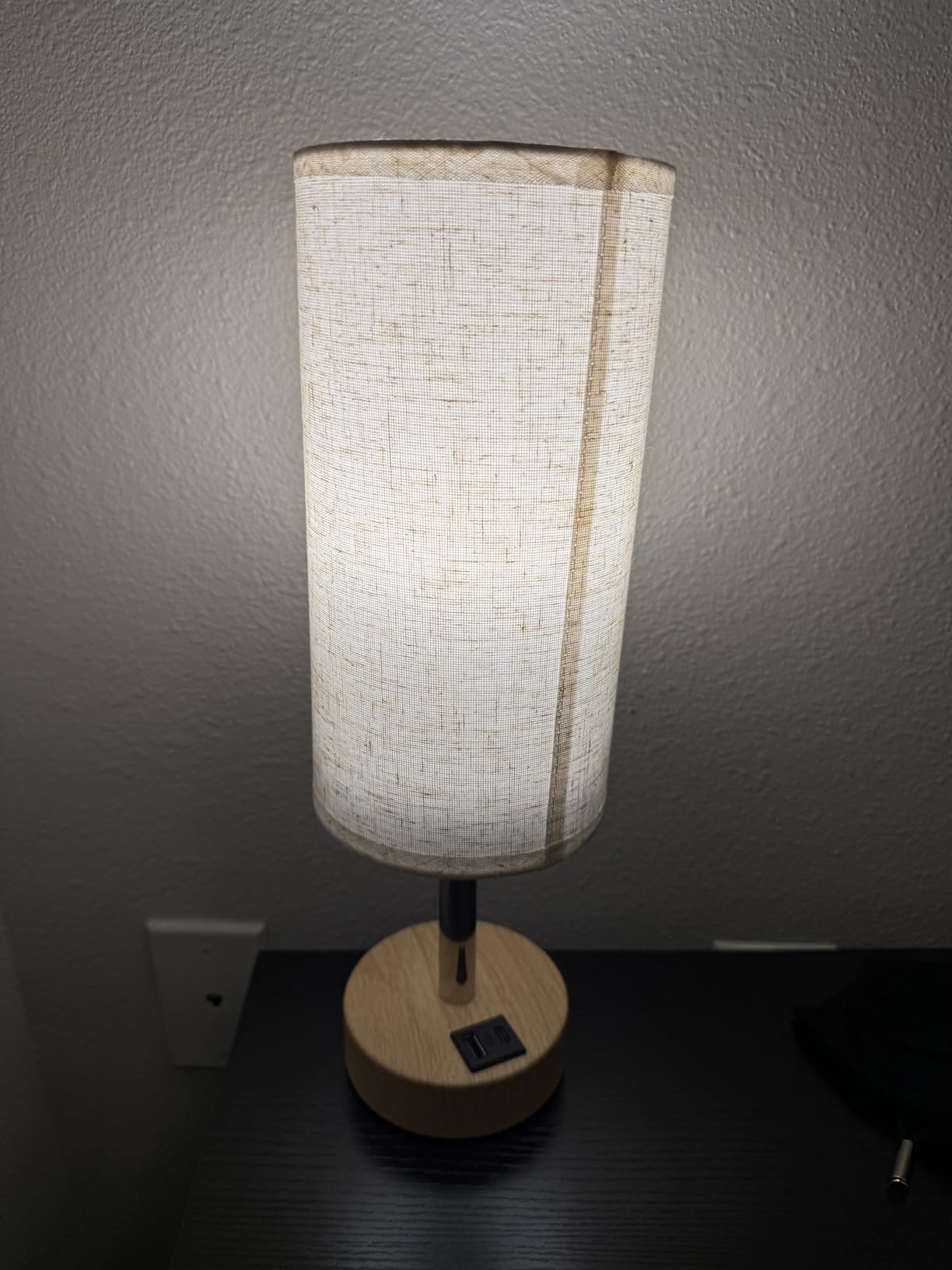 Dicoool Touch Bedside Table Lamp with USB - 3 Way Dimmable Wood Lamp for Bedroom Nightstand, Desk Lamp with Charging Station for Dorm, Living Room, Office, Kids Room, Small, 14in customer photo 1