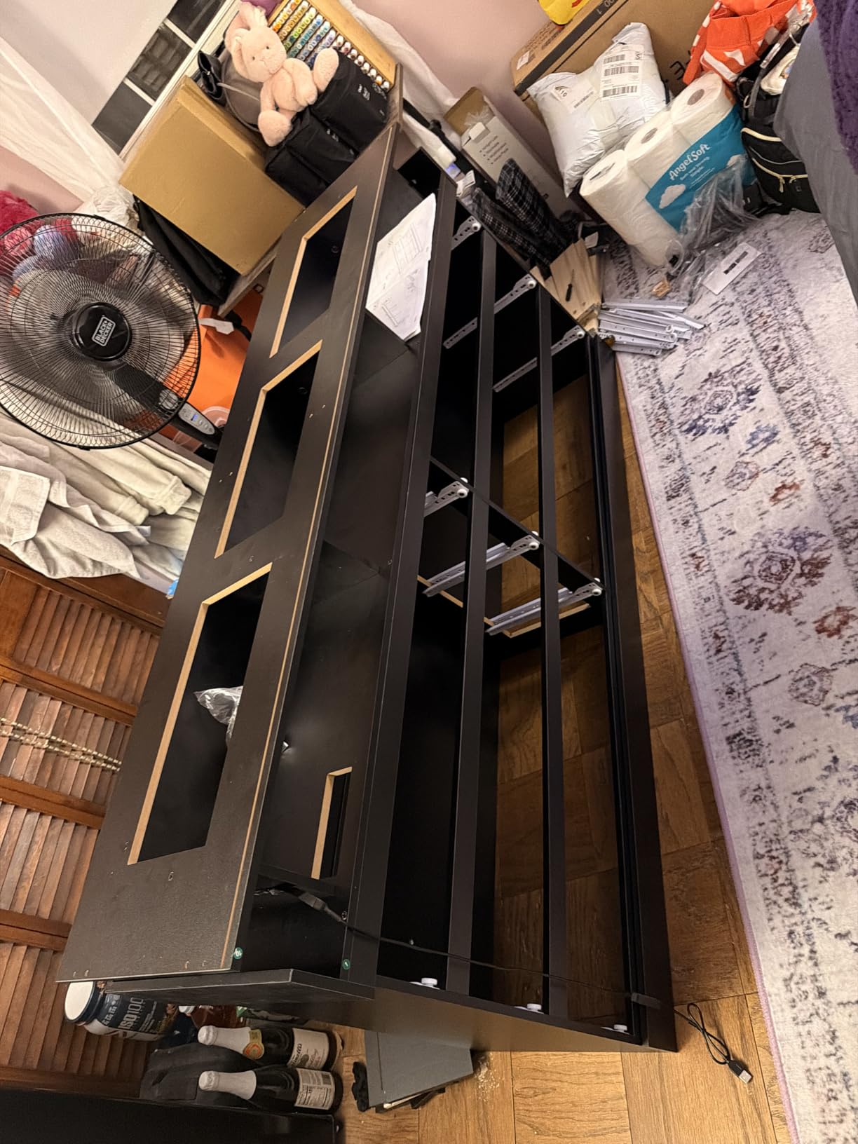 Gyfimoie 9 Drawer Dresser with Power Outlet, Dresser with LED Light, Modern Chest of Drawers for Closet, Double Wide Drawer Organizer Cabinet for Bedroom, Living Room (Black, 9 Drawers) customer photo 1