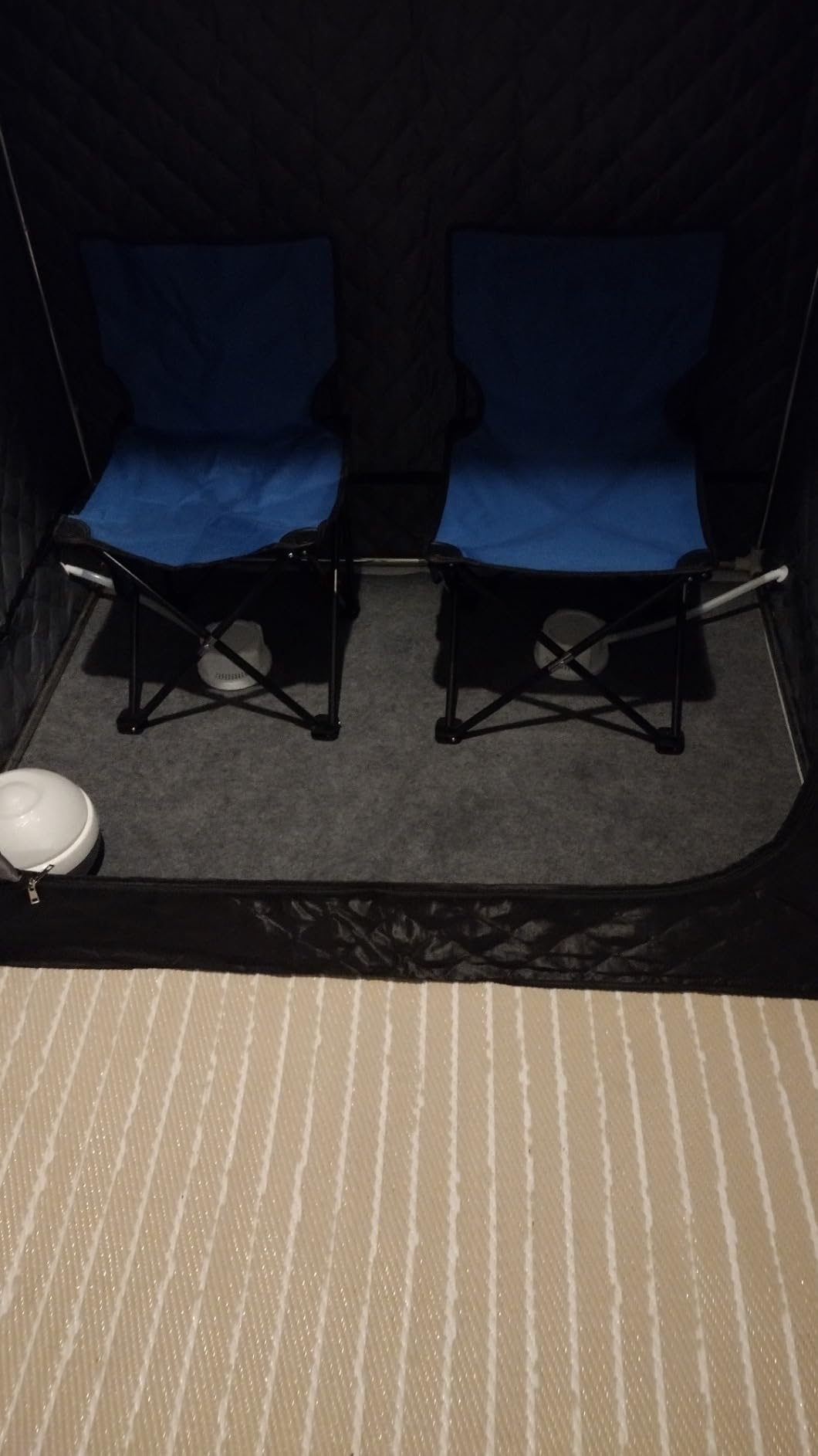 Manastin 2 Person Portable Steam Sauna for Home, 1 or 2 Person Full Body Home Spa with 2 Foldable Chairs, 9 Levels of Sauna Tent with Remote Control (Black, Large) customer photo 2