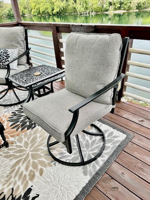 Grand patio 9-Piece Patio Dining Set for 8, E-Coated Outdoor Dining Set Swivel Patio Dining Chairs with Olefin Cushions & 1 Extendable Rectangular Table for 6-8 Person customer photo 1