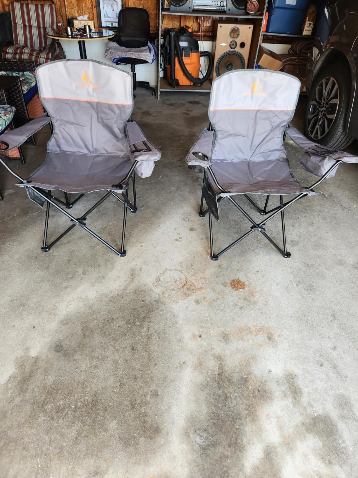 ALPHA CAMP Camping Chairs 350LBS Capacity, Heavy Duty Folding Chair with 4-Can Cooler Bag, Portable Outdoor Chair with Cup Holder for Adults, Collapsible for Tailgating, Beach, Fishing customer photo 1
