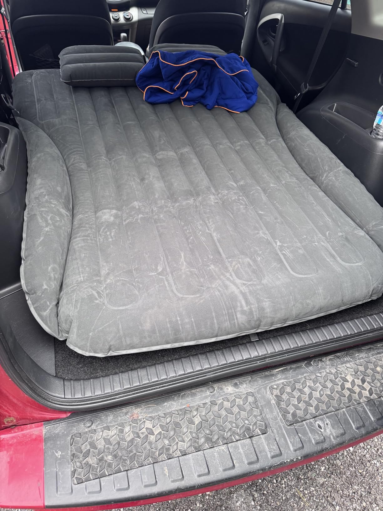 Ciremiv SUV Air Mattress, Double-Sided Thick Flocked Car Air Mattress with Built-in Pump & Pillow, Complete Sleeping Accessories for Auto Camping & Road Trips (Green+Charcoal) customer photo 1