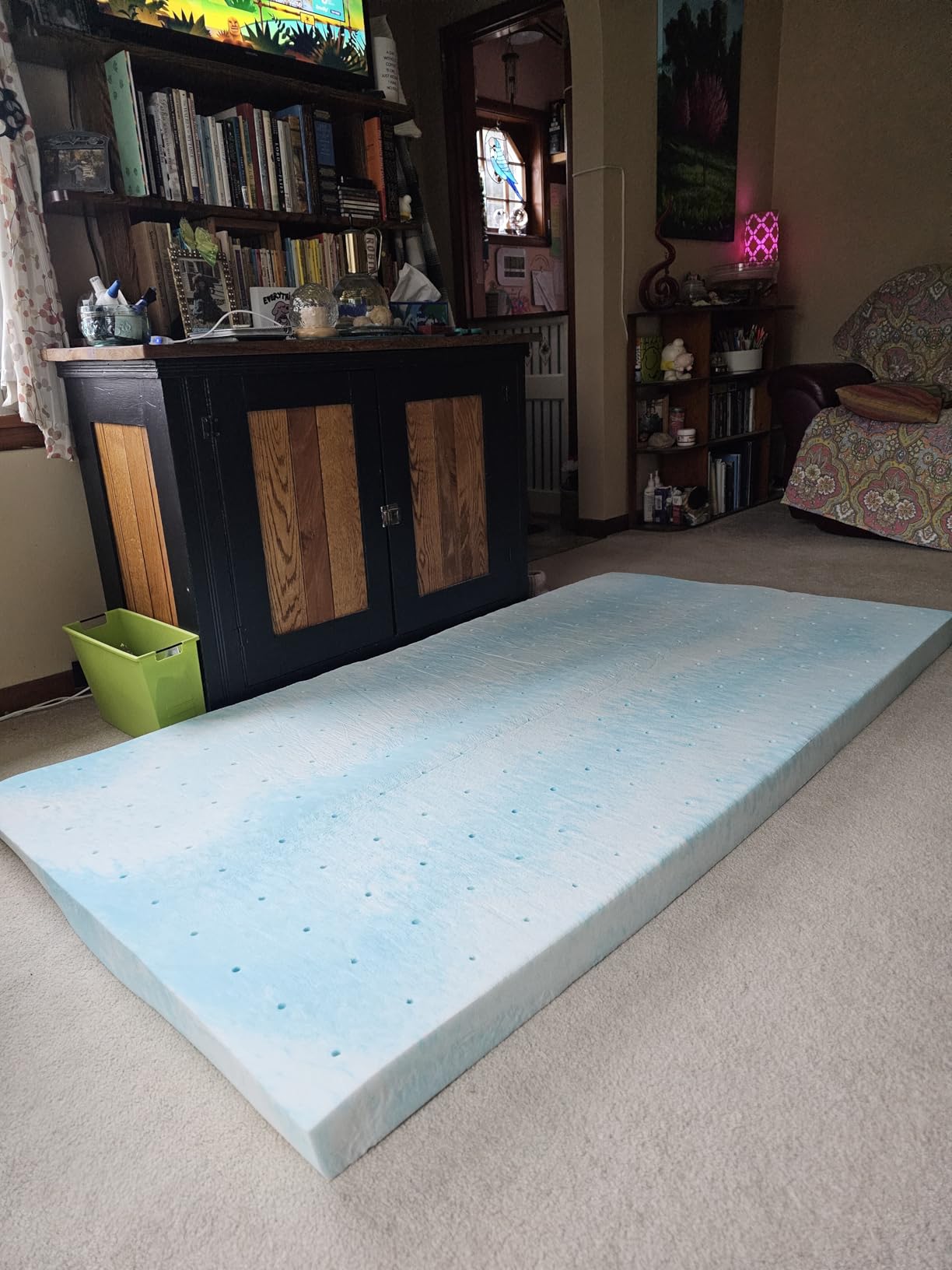 Sweetcrispy Mattress Topper Queen, 2 Inch Thick Memory Foam Gel Infused Cooling Toppers Pad for Queen Size Bed, Sleeper Sofa, RV, Camper, CertiPUR US Certified customer photo 1