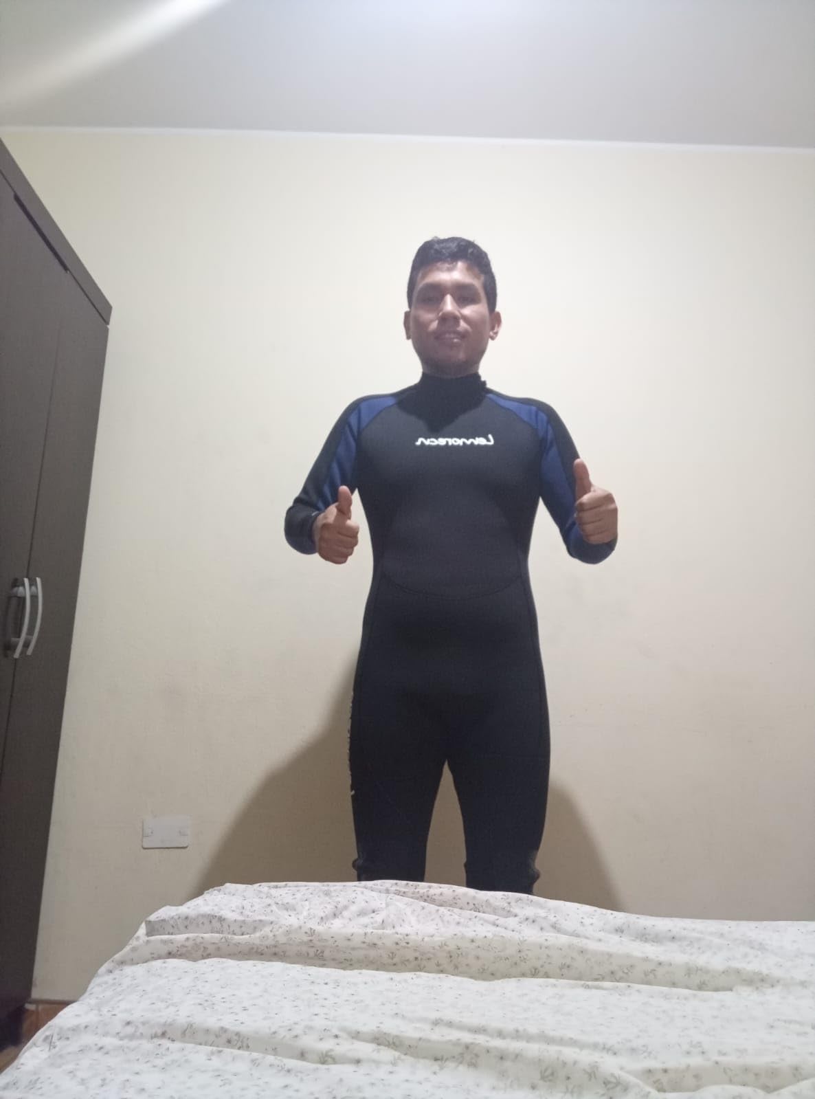 Lemorecn Men's Wetsuit 3/2mm and 5/4mm, Full Wetsuits for Men, Men's 3mm Full Wetsuit Front Zip for Diving Snorkeling Surfing Swimming customer photo 2