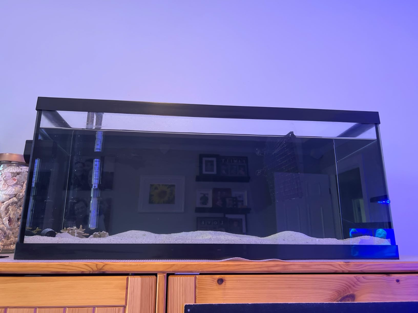 ELEBOX Aquarium Background Blue Black Fish Tank Background Wallpaper Double-Sided Aquarium Backing, Aquarium Decorations for 10 Gallon Aquarium 11.8