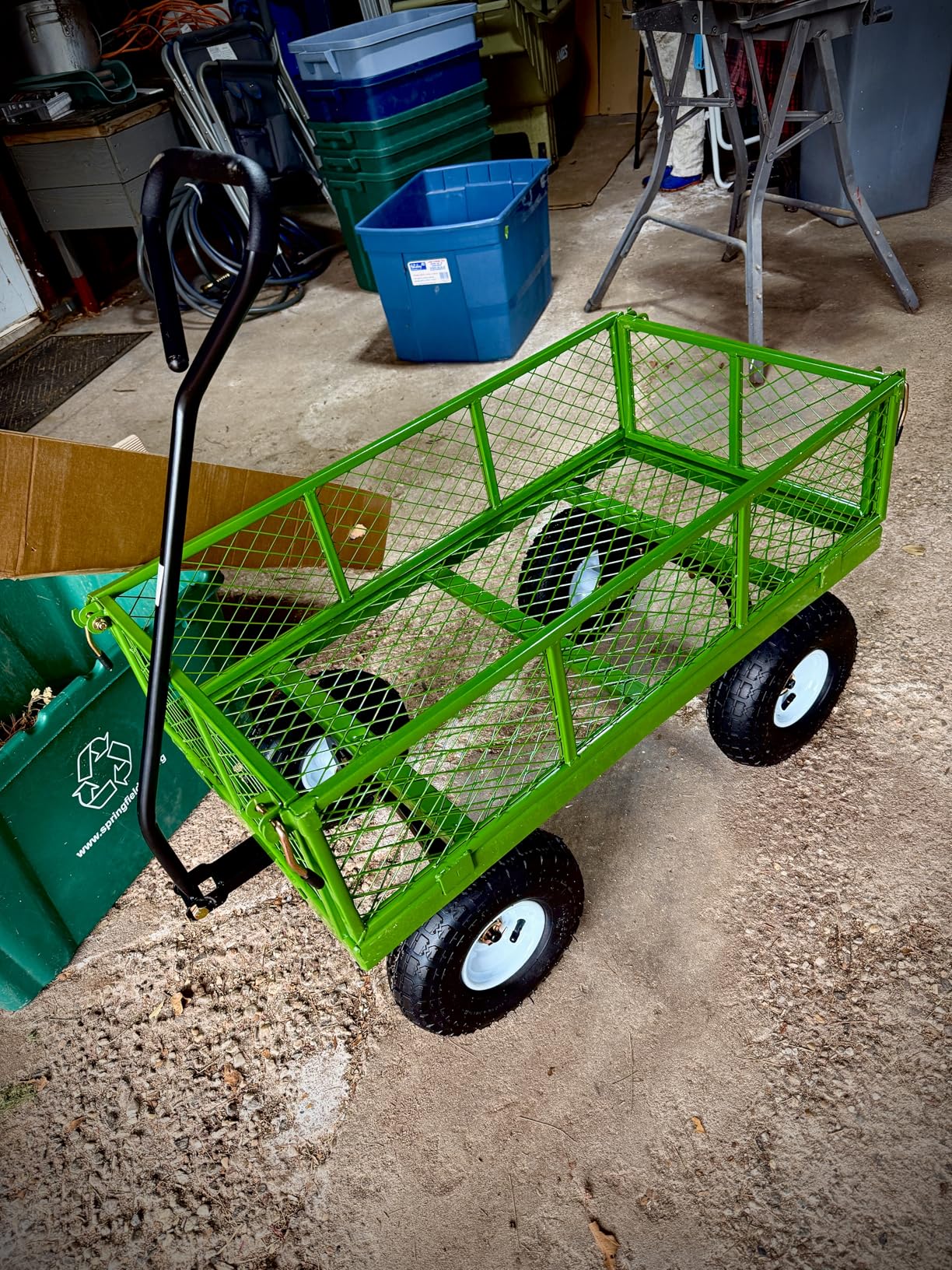 VEVOR 500 Lbs Steel Garden Cart, Heavy Duty Garden Wagon Cart Pullable on Wheels, 10