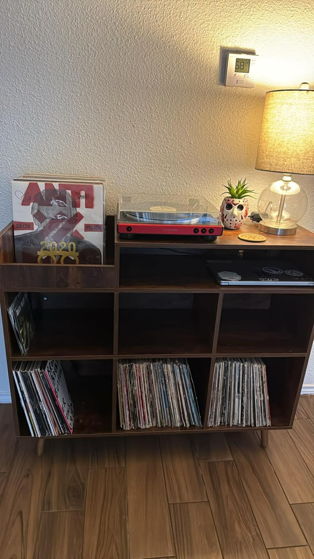 Cozy Castle Large Record Player Stand with Vinyl Storage Cabinet, Wood Turntable Table Open Shelf Holder Up to 500 Albums Cube Storage Organizer customer photo 1